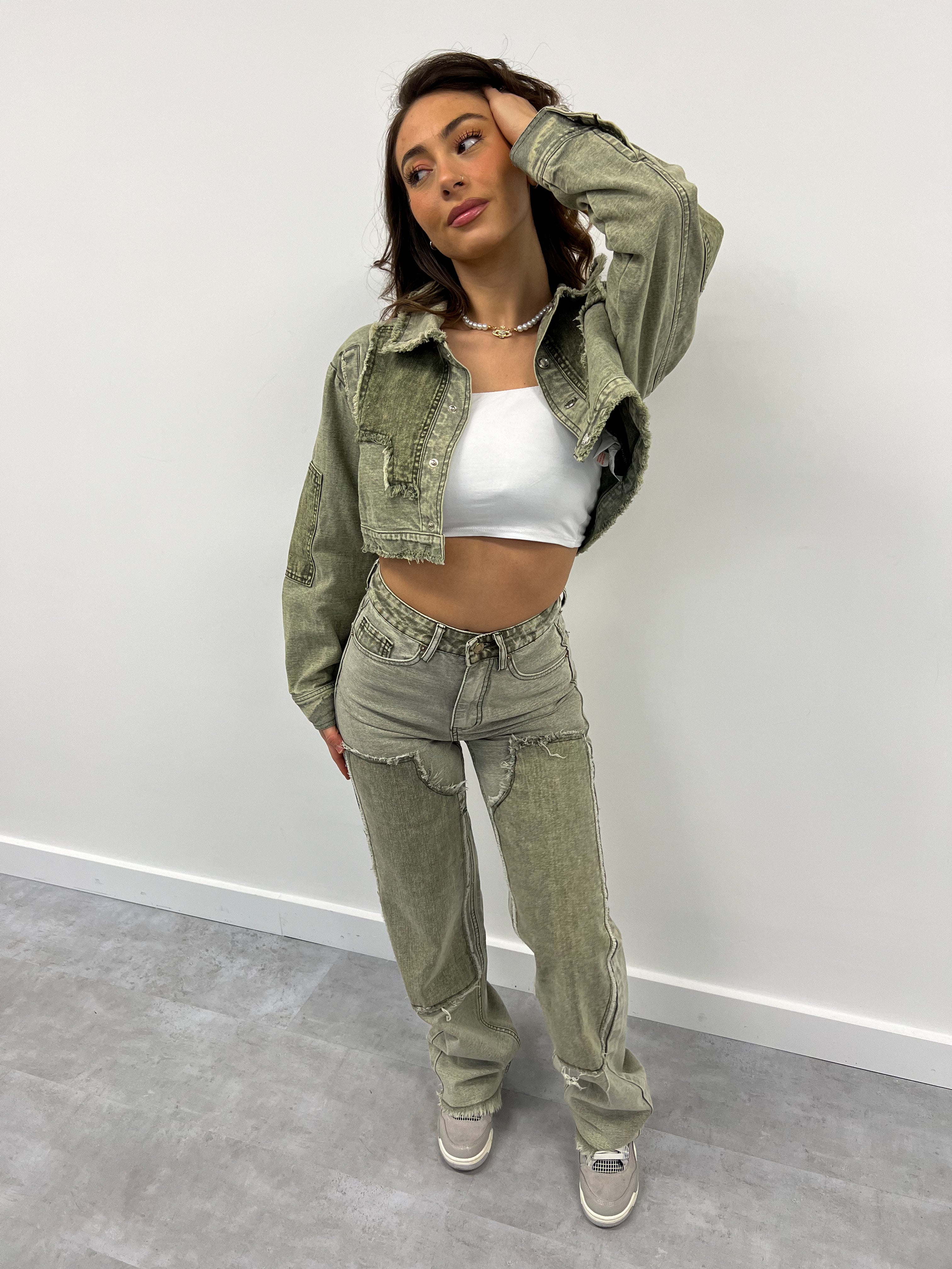 Jean FINE BY SUPERFINE Liberty - Vert - Taille 29 - Coupe Skinny - Coton - Neuf Avec Étiquette