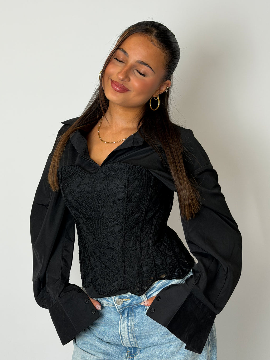 GINA BASIC BLOUSE BLACK