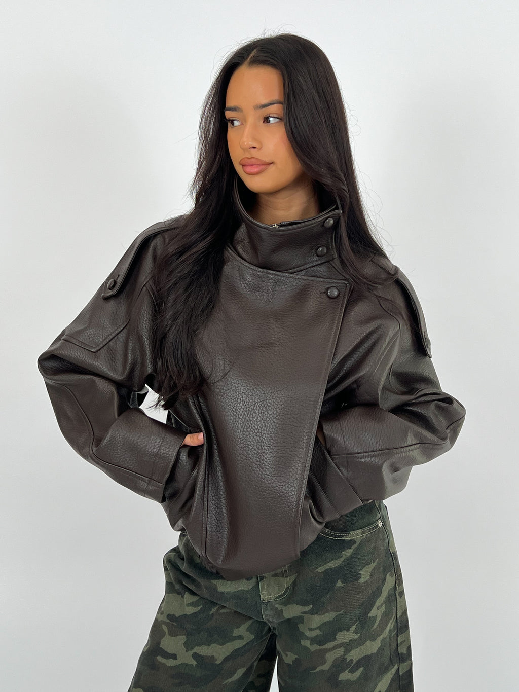 LAURENT CHOCO LEATHER JACKET