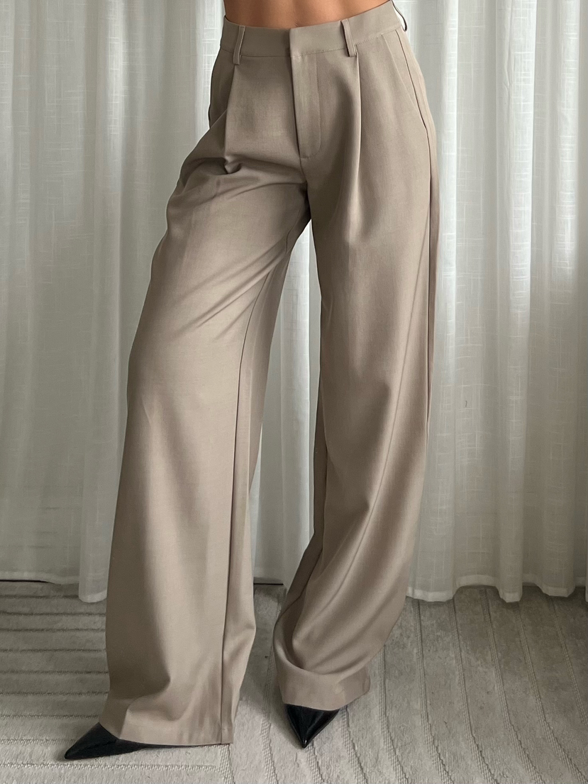 PERFECT MID WAIST PANTALON TAUPE