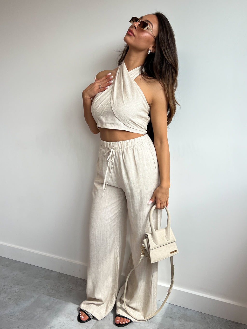 LIMITED EDITION WRAP LINEN TWO PIECE BEIGE