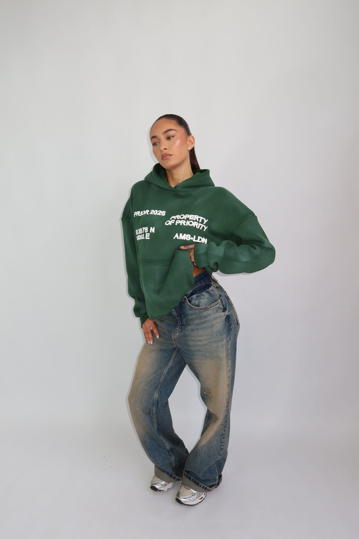PRIORITY WASHED HOODIE GREEN PRE ORDER