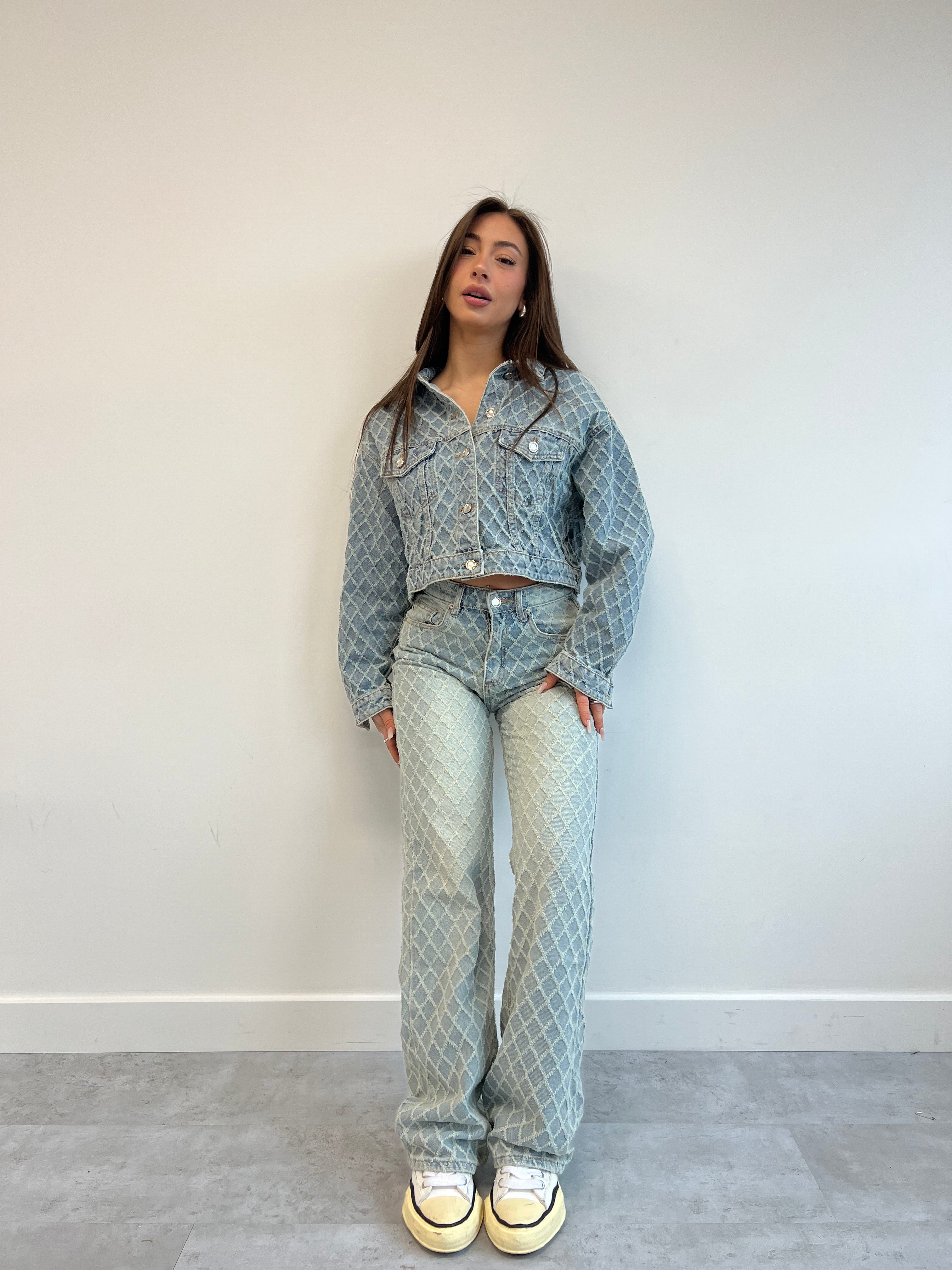 DIAMOND PATTERN JEANS