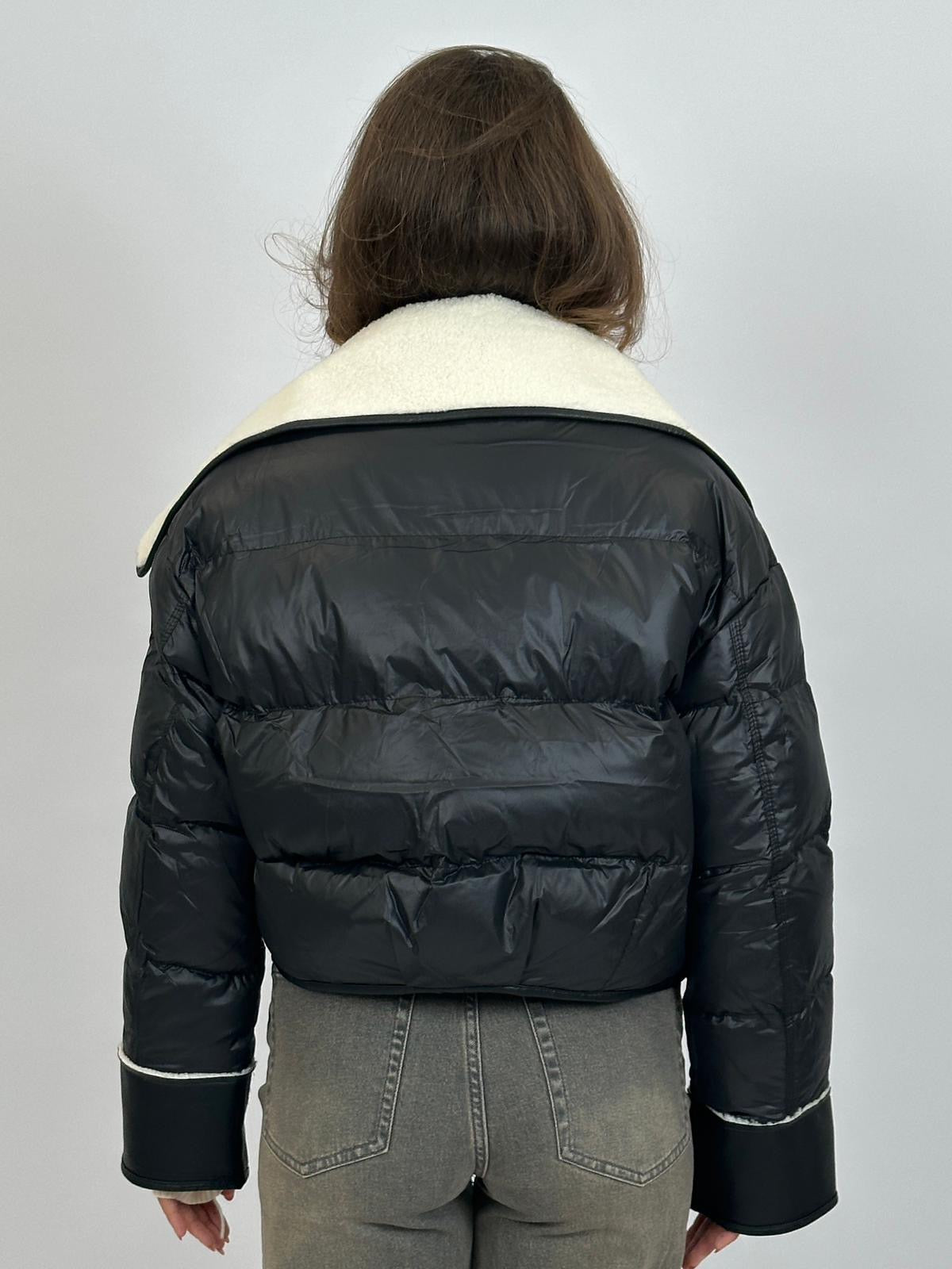 TEDDY LINED PUFFER BLACK