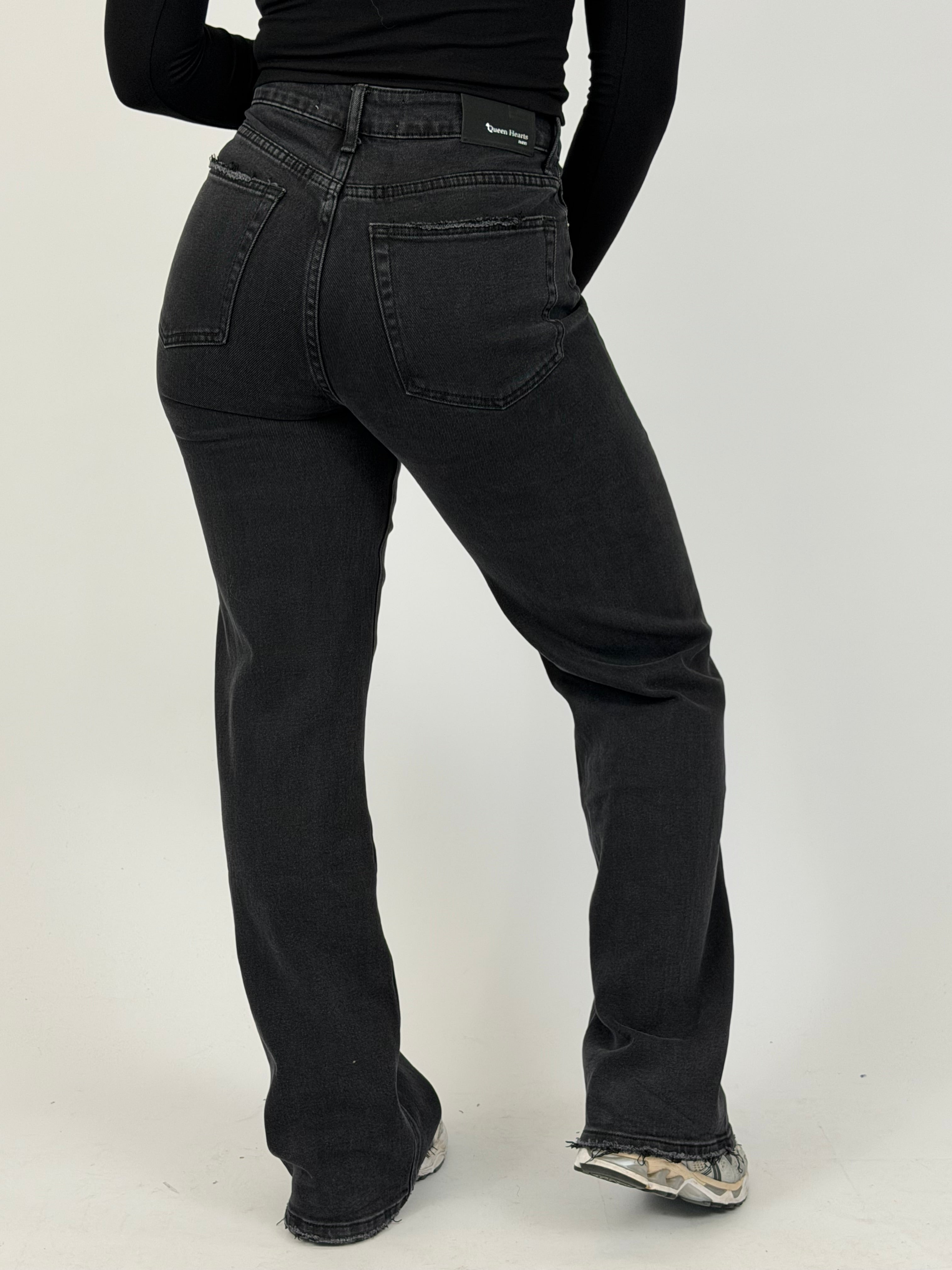 BLACK TALL STRETCH STRAIGHT