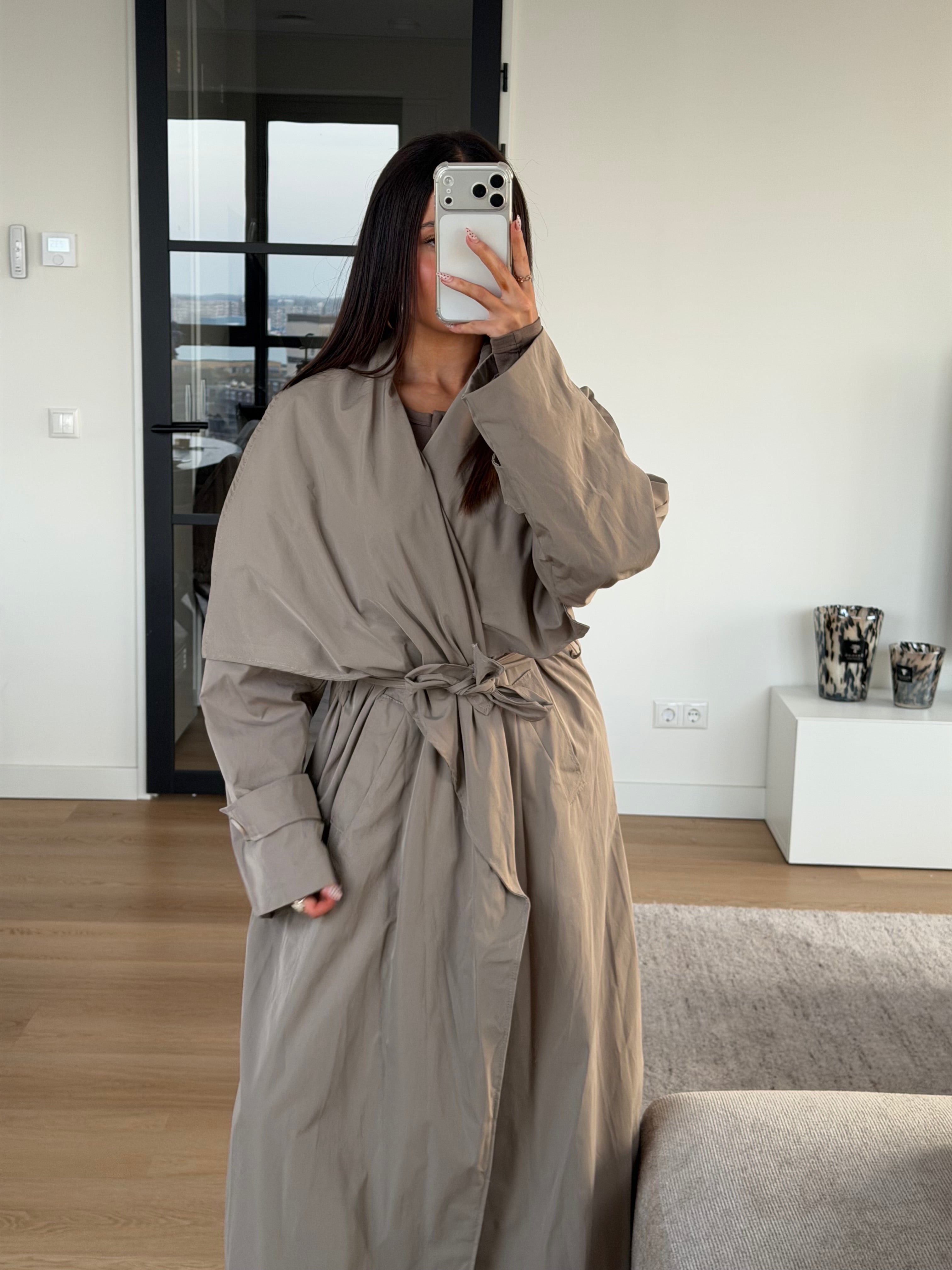 TINA TRENCH TAUPE
