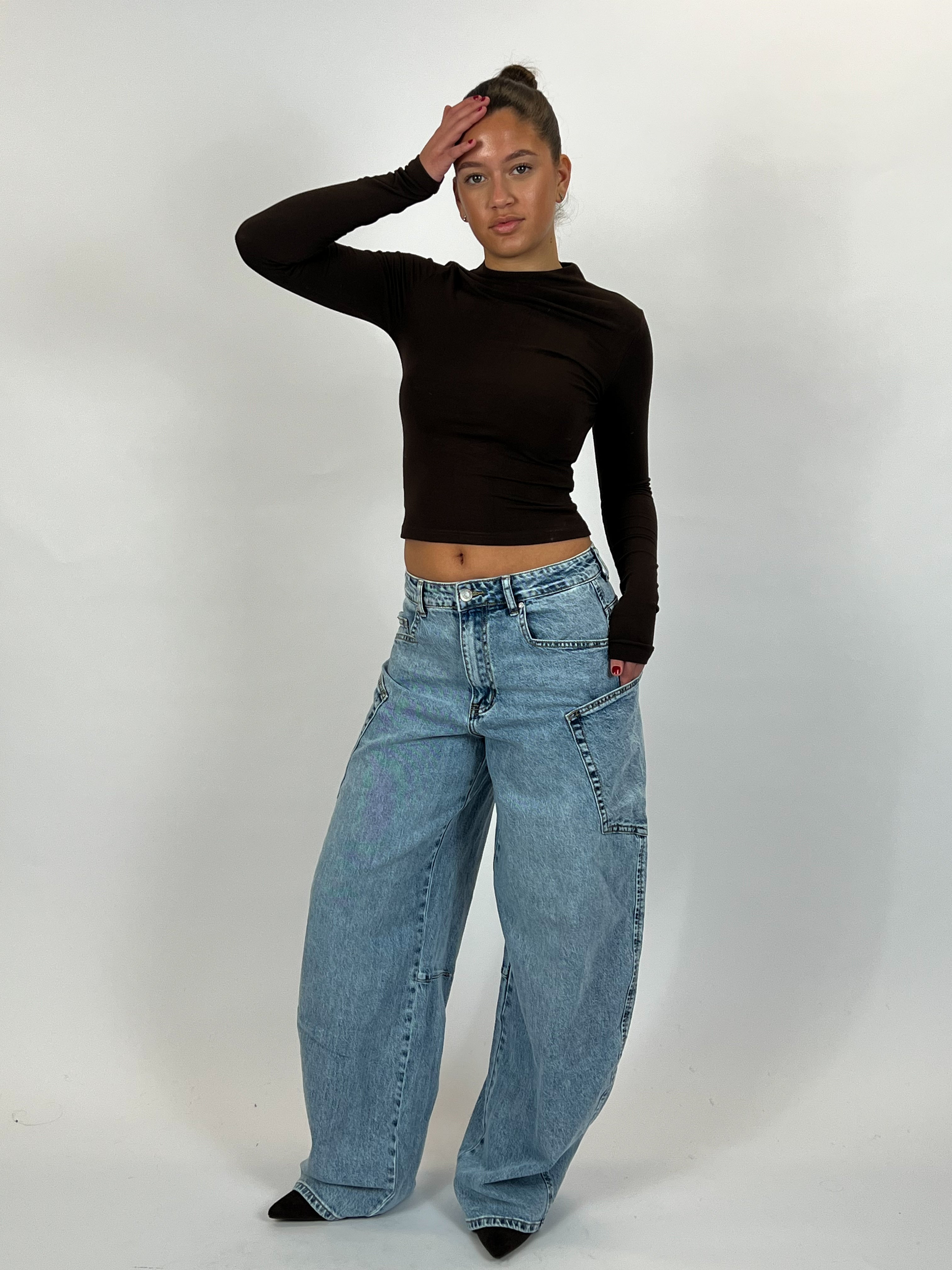 BALLOON FIT STRETCH CARGO BLUE