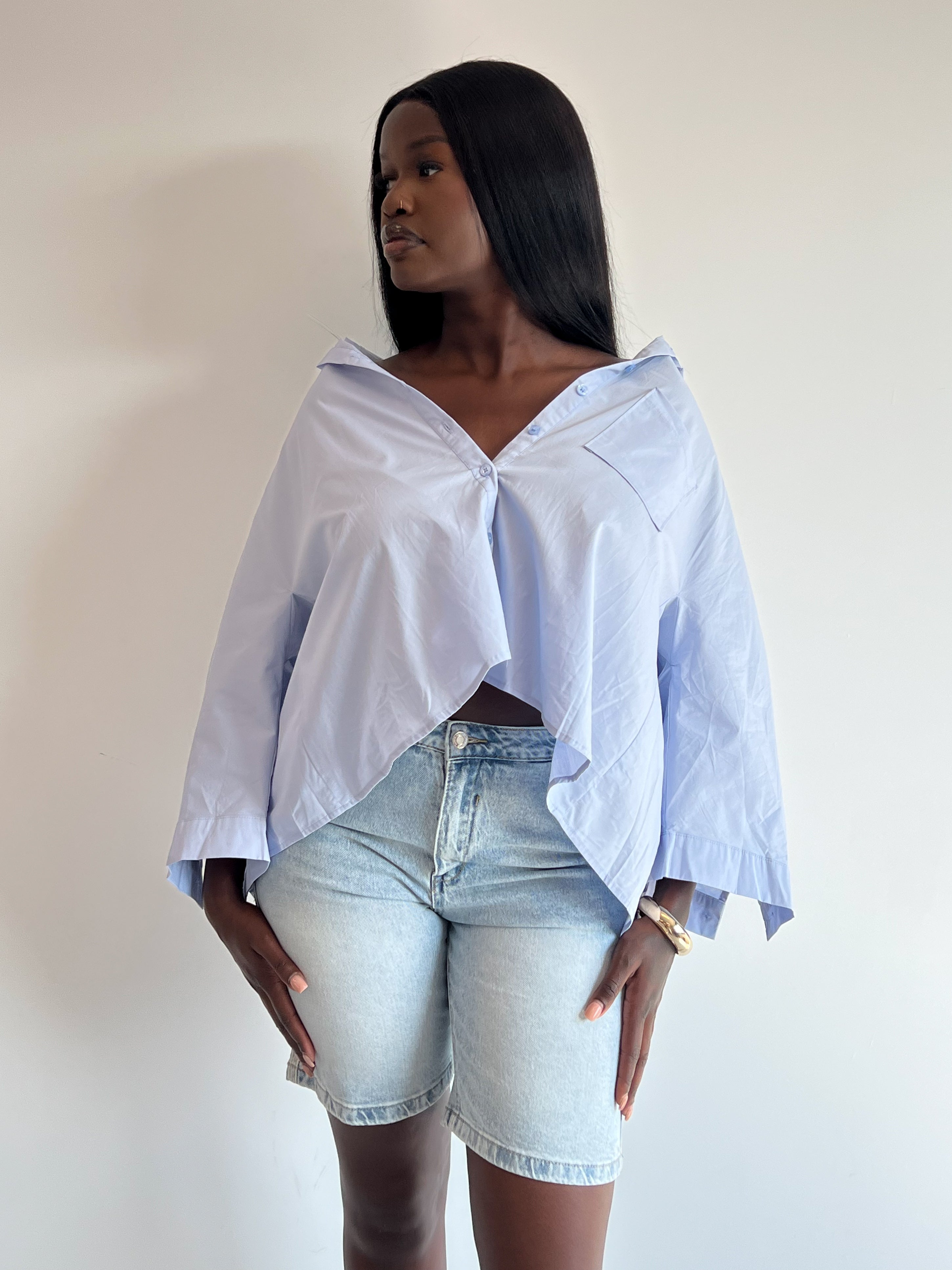 OVERSIZED POCKET SHIRT BLUE
