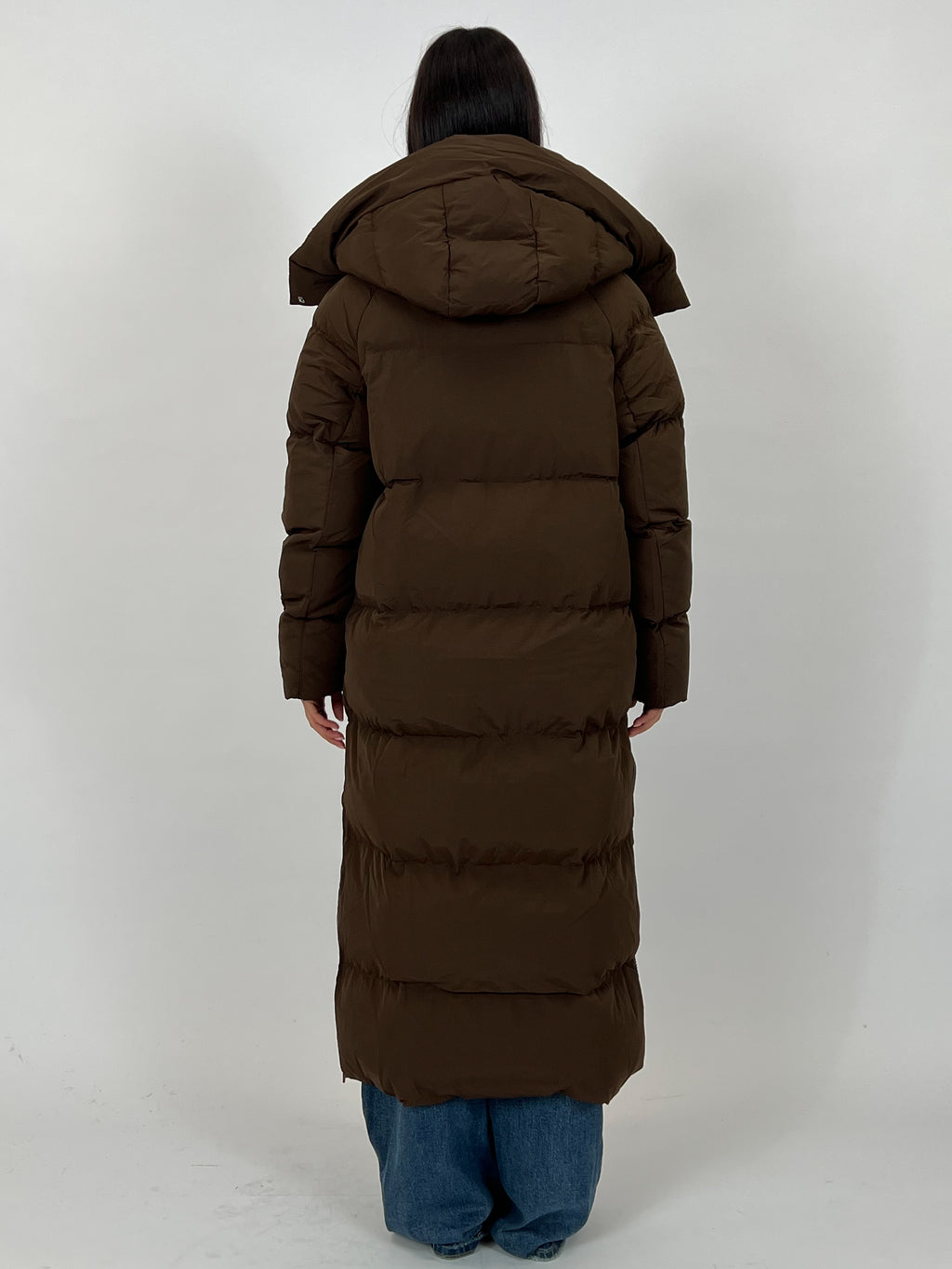 LONG ZIPPER PUFFER COAT CHOCO 7580