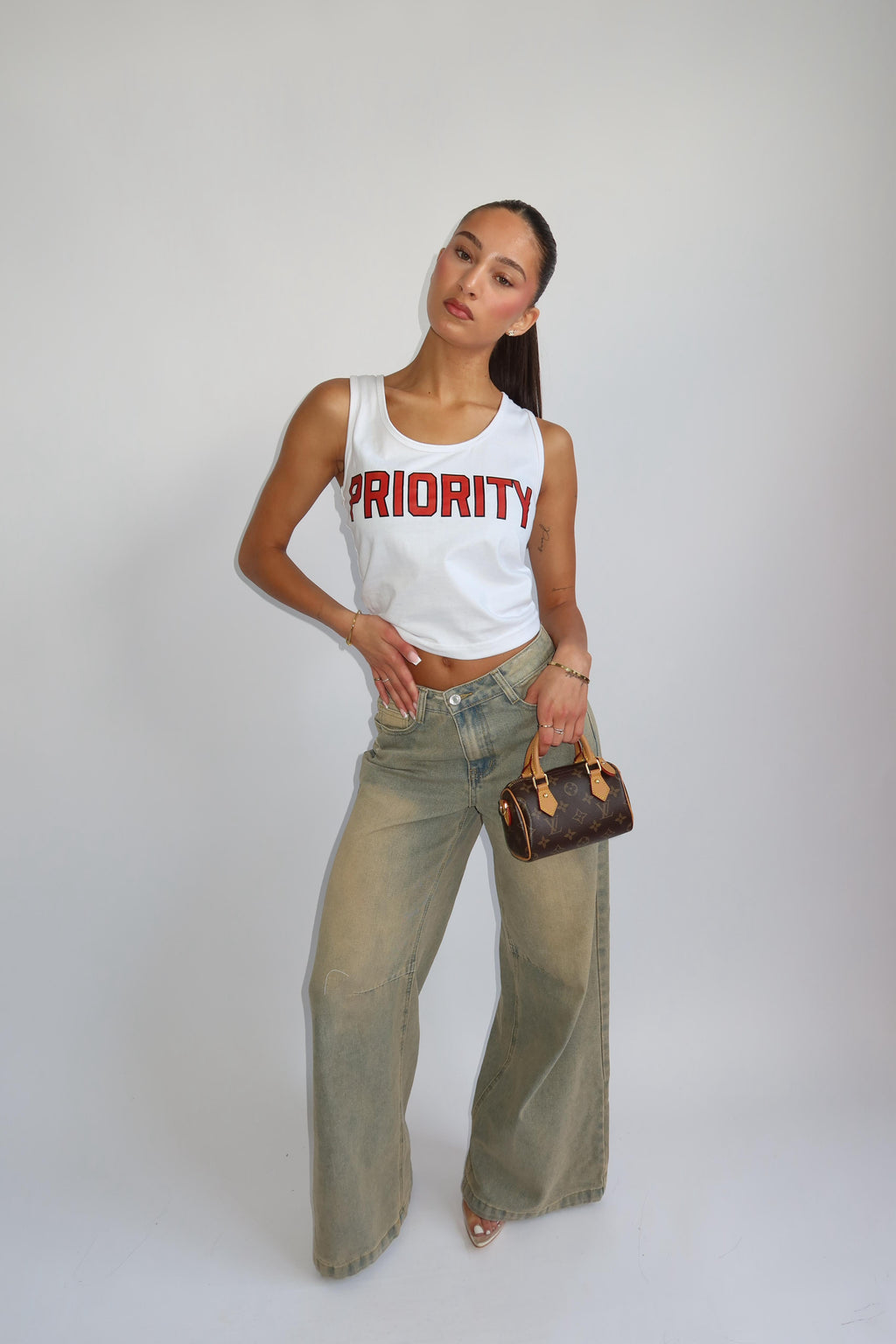 PRIORITY LOOSE TANK WHITE