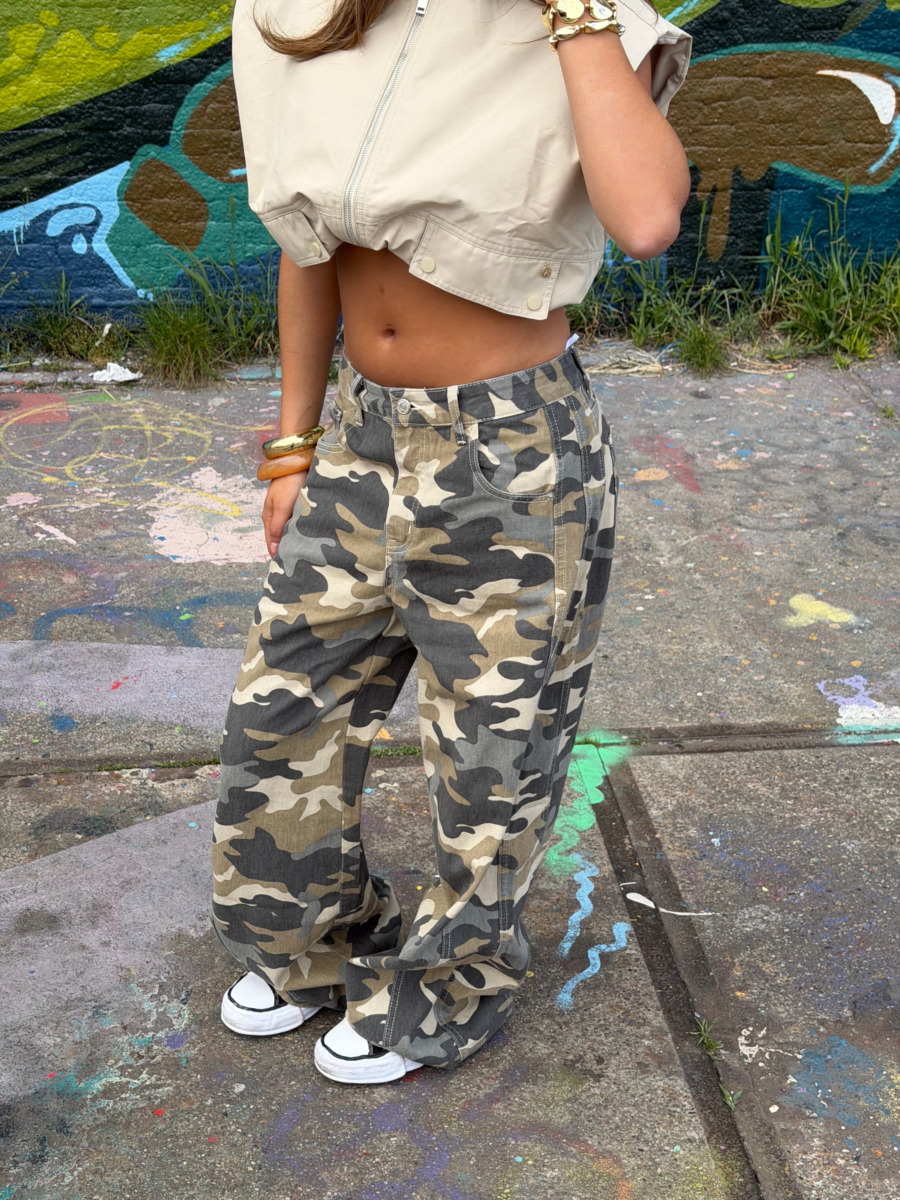 GIGI GREYISH CAMO PANTS