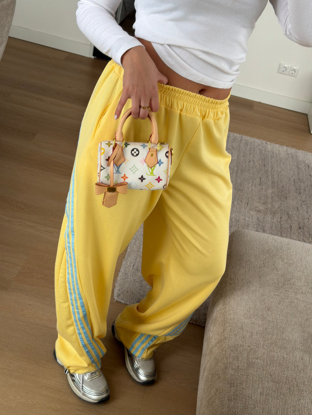 BAGGY STRIPED JOGGER YELLOW/BLUE