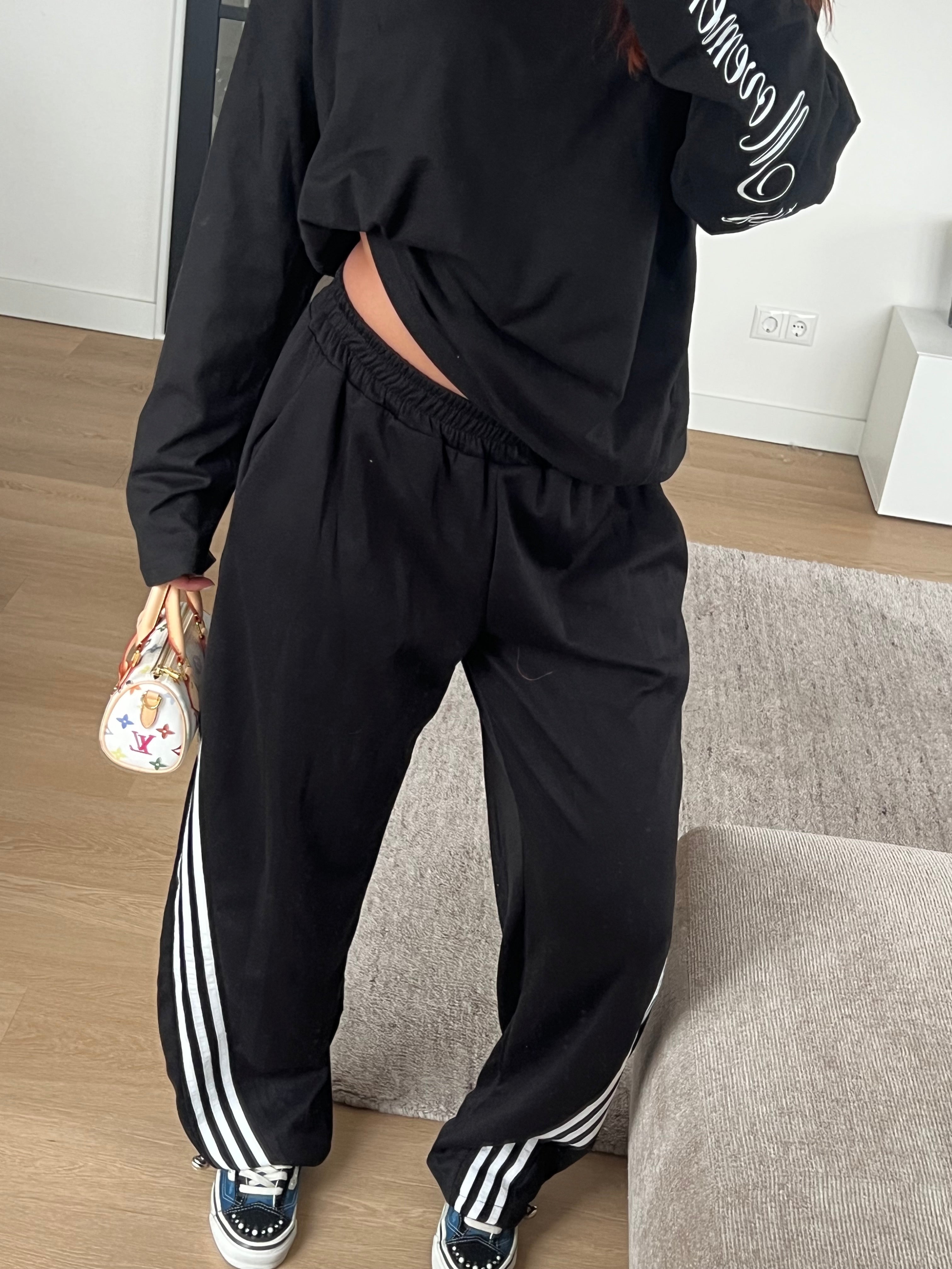 BAGGY STRIPED JOGGER BLACK/WHITE