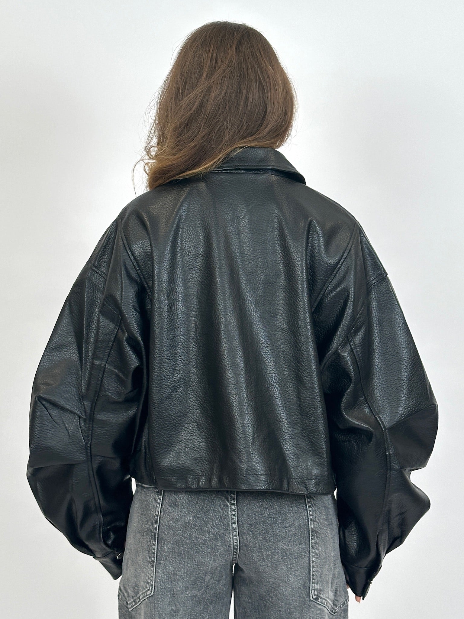 PUFFY LEATHER BOMBER PRE ORDER