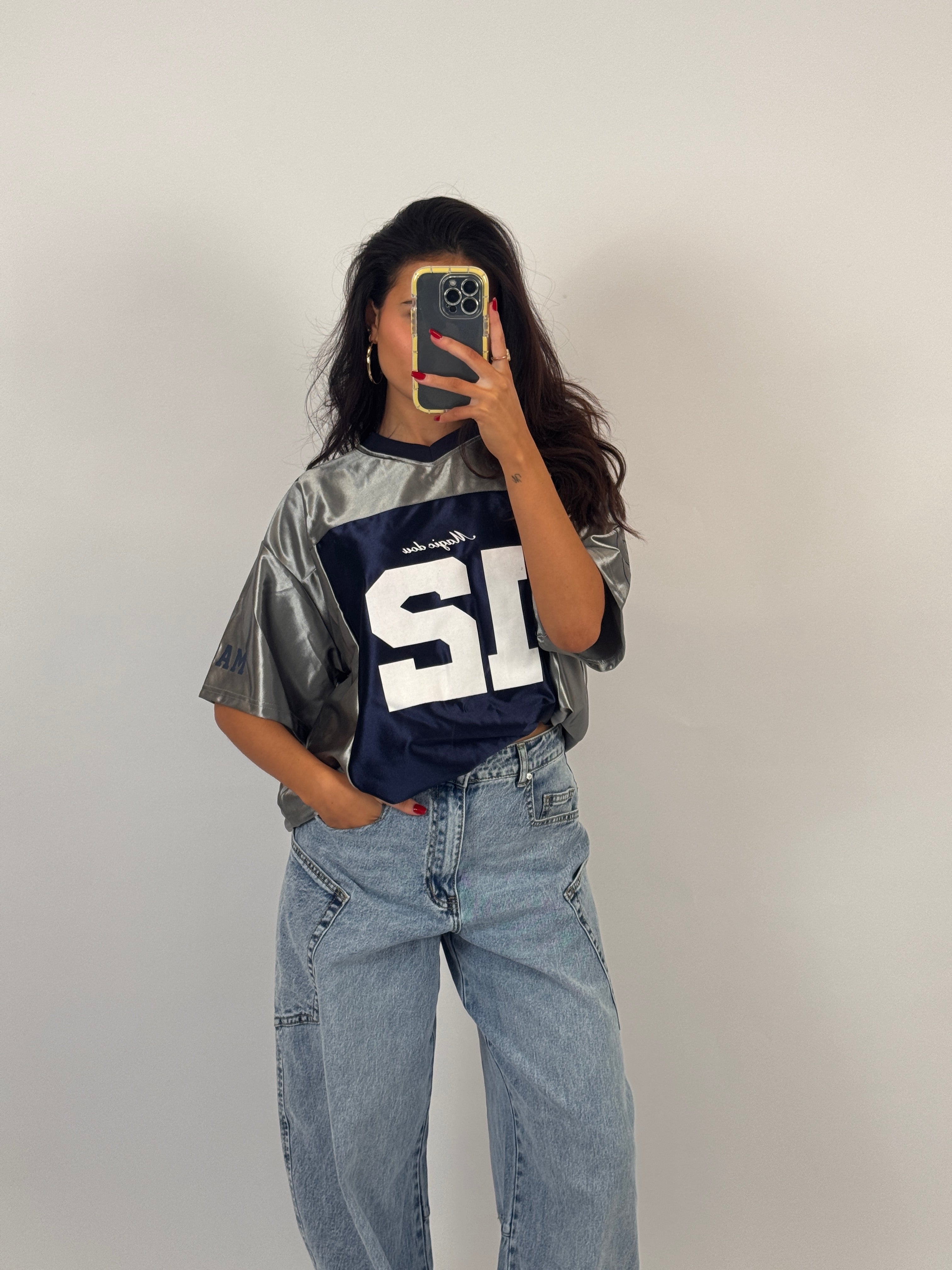 NAVY/SILVER JERSEY SIZE S&L