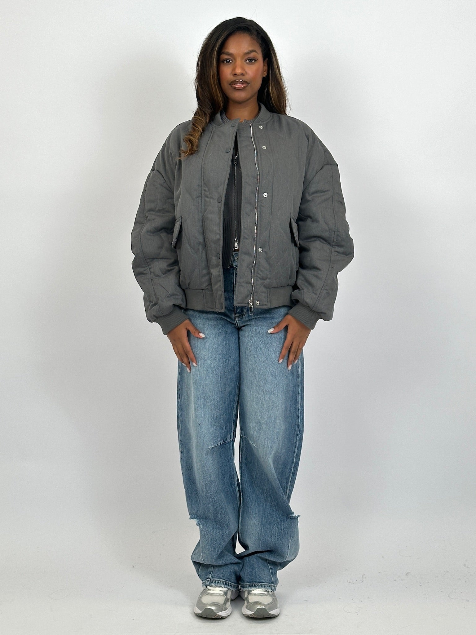 BIBI BOMBER COAT CHARCOAL