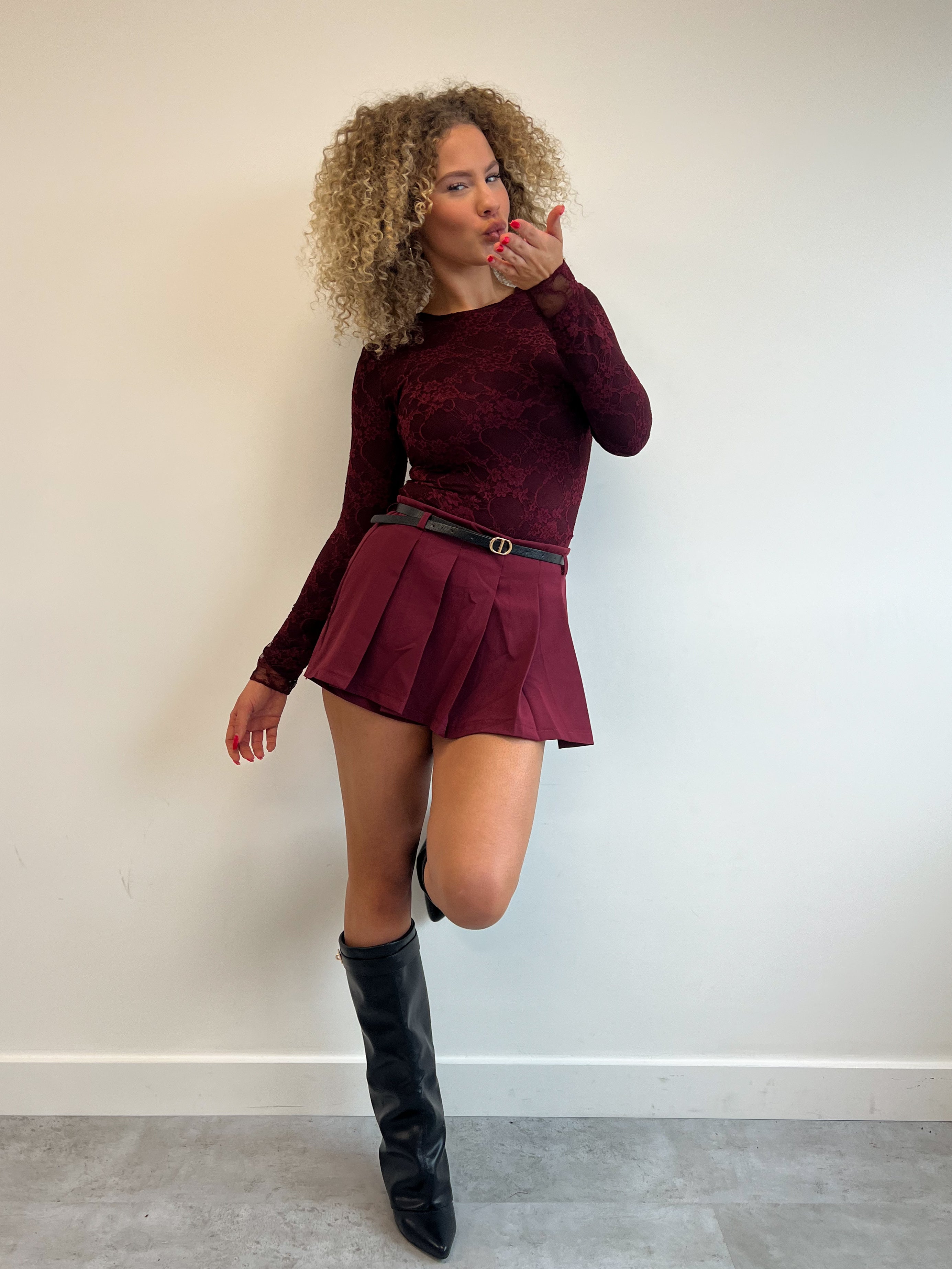 LIA LACE BODYSUIT BORDEAUX