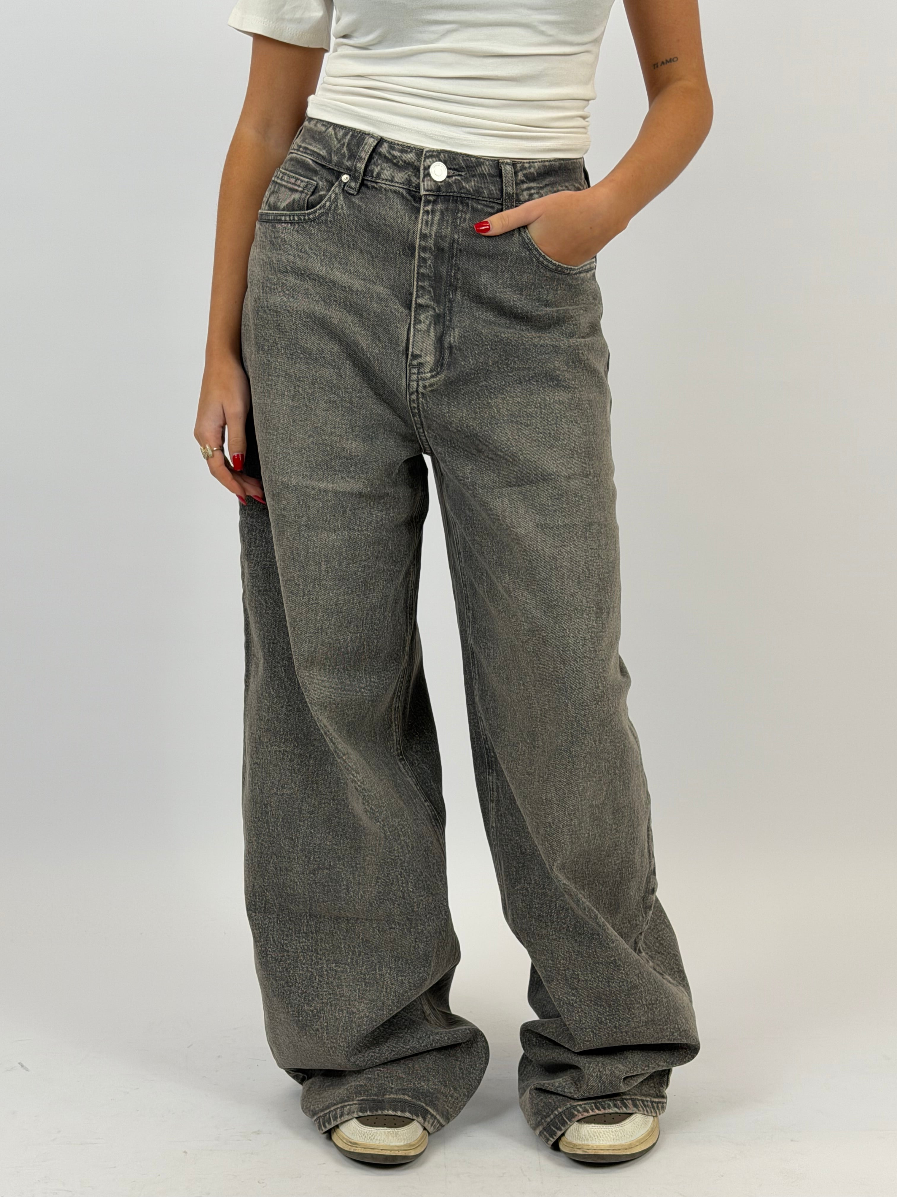 BAGGY EXTRA TALL STRETCH WIDE LEG VINTAGE GREY