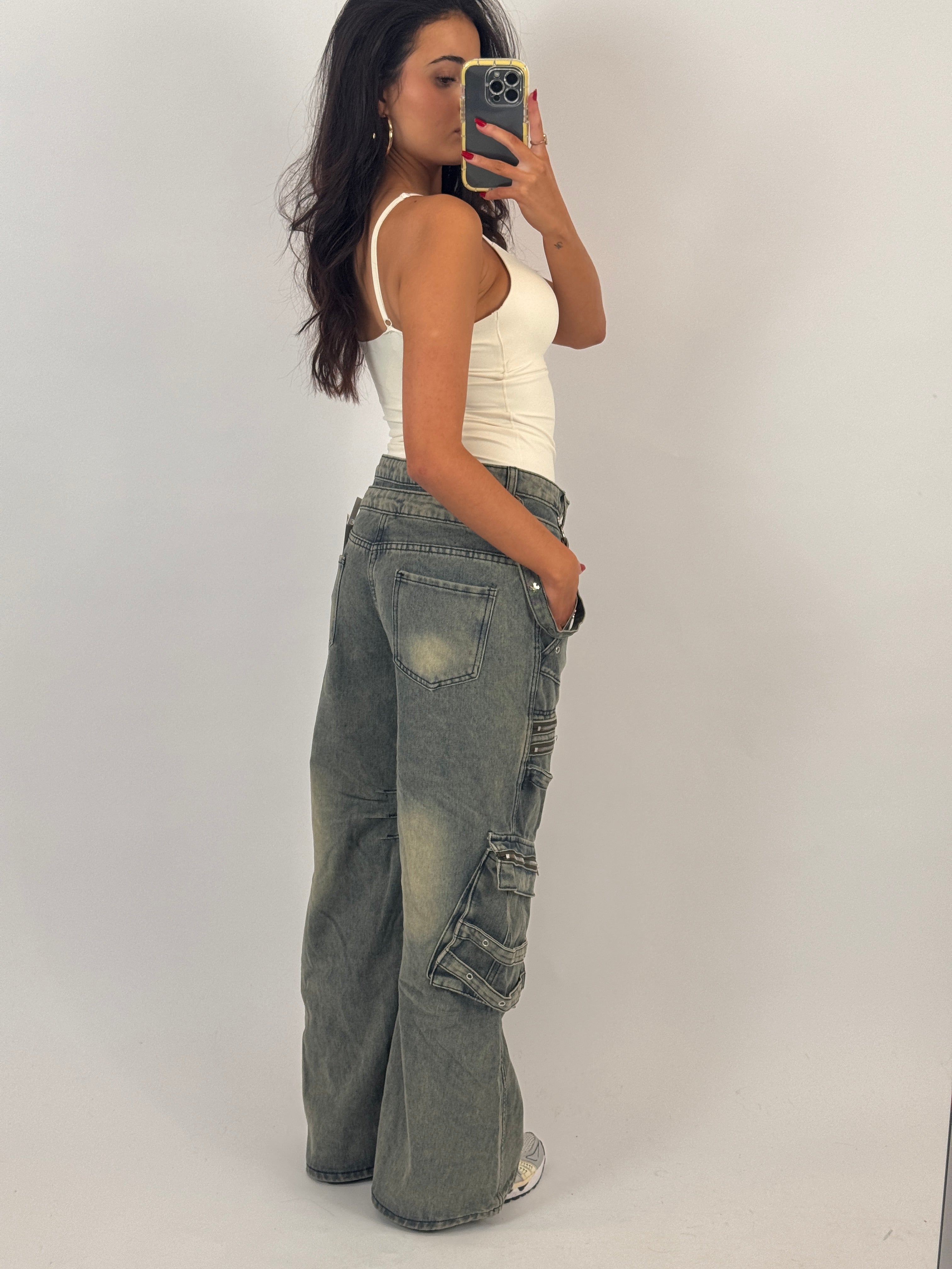 CROSS POCKETS JEANS SIZE S