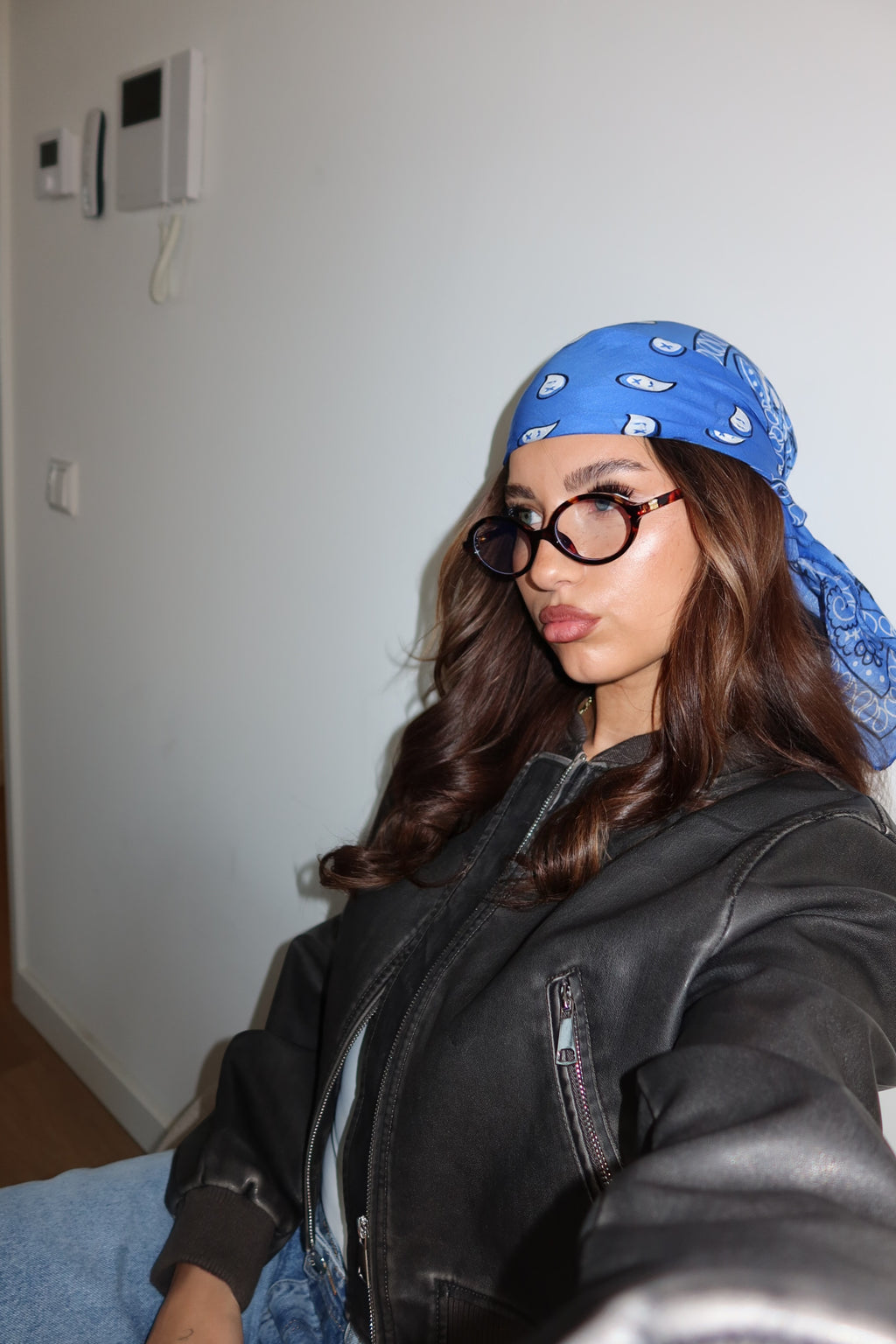 MULTIFUNCTIONAL PAISLEY PRINT SCARF COBALT