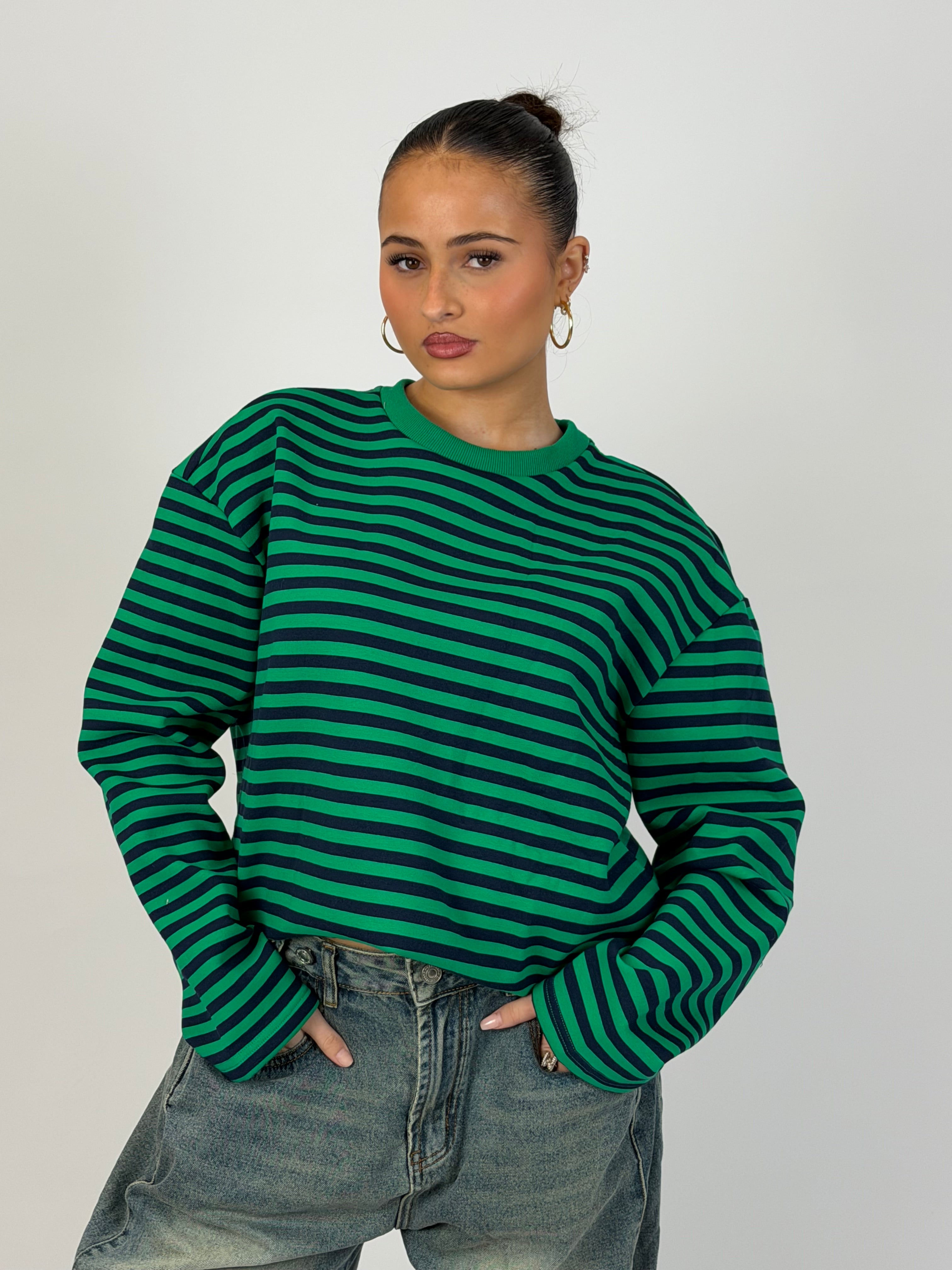 SOFT STRIPED LONGSLEEVE GREEN