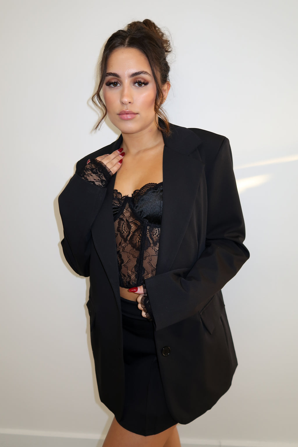 LACE GLOVES OPEN BLACK