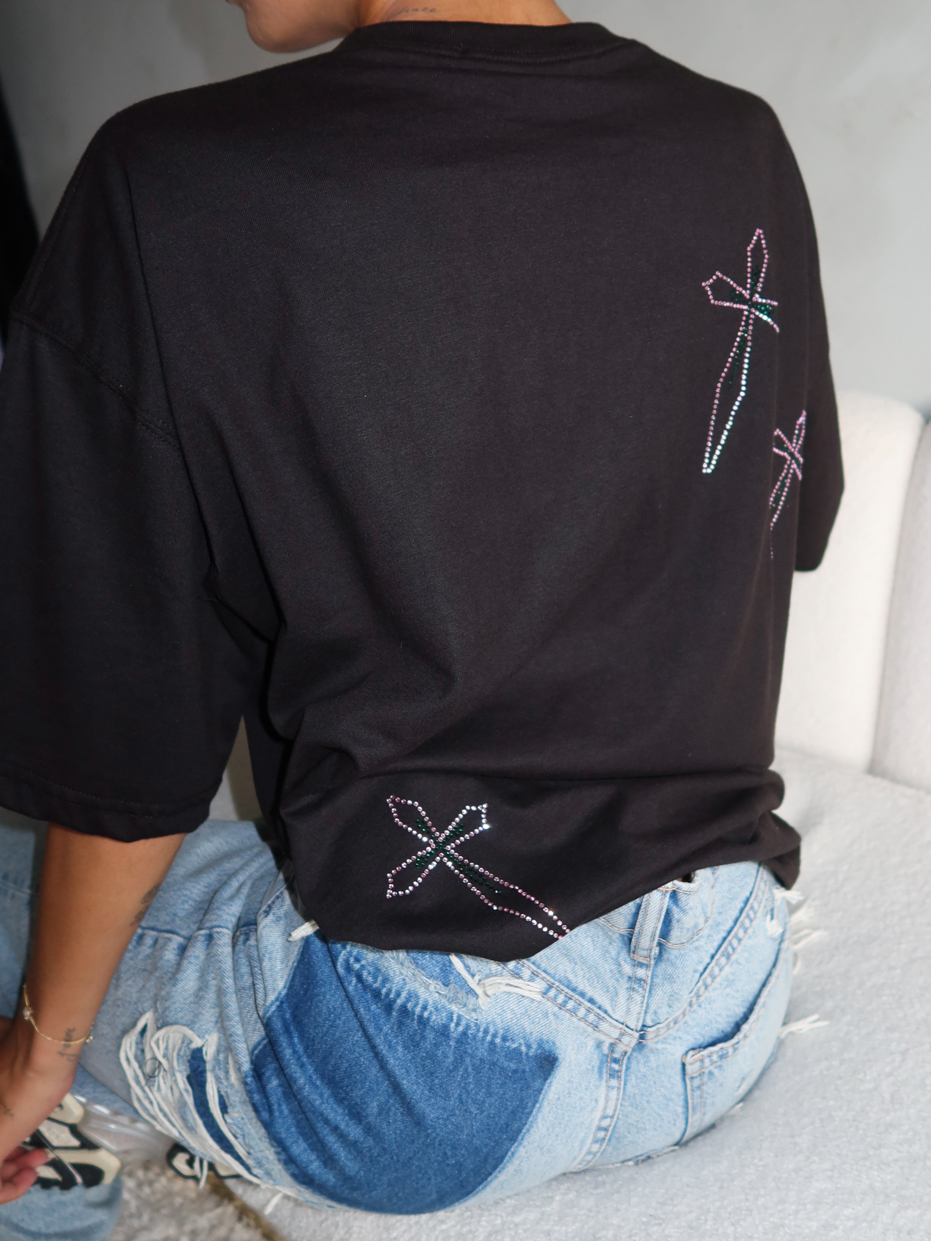 DON’T KILL MY VIBE RHINESTONE TEE