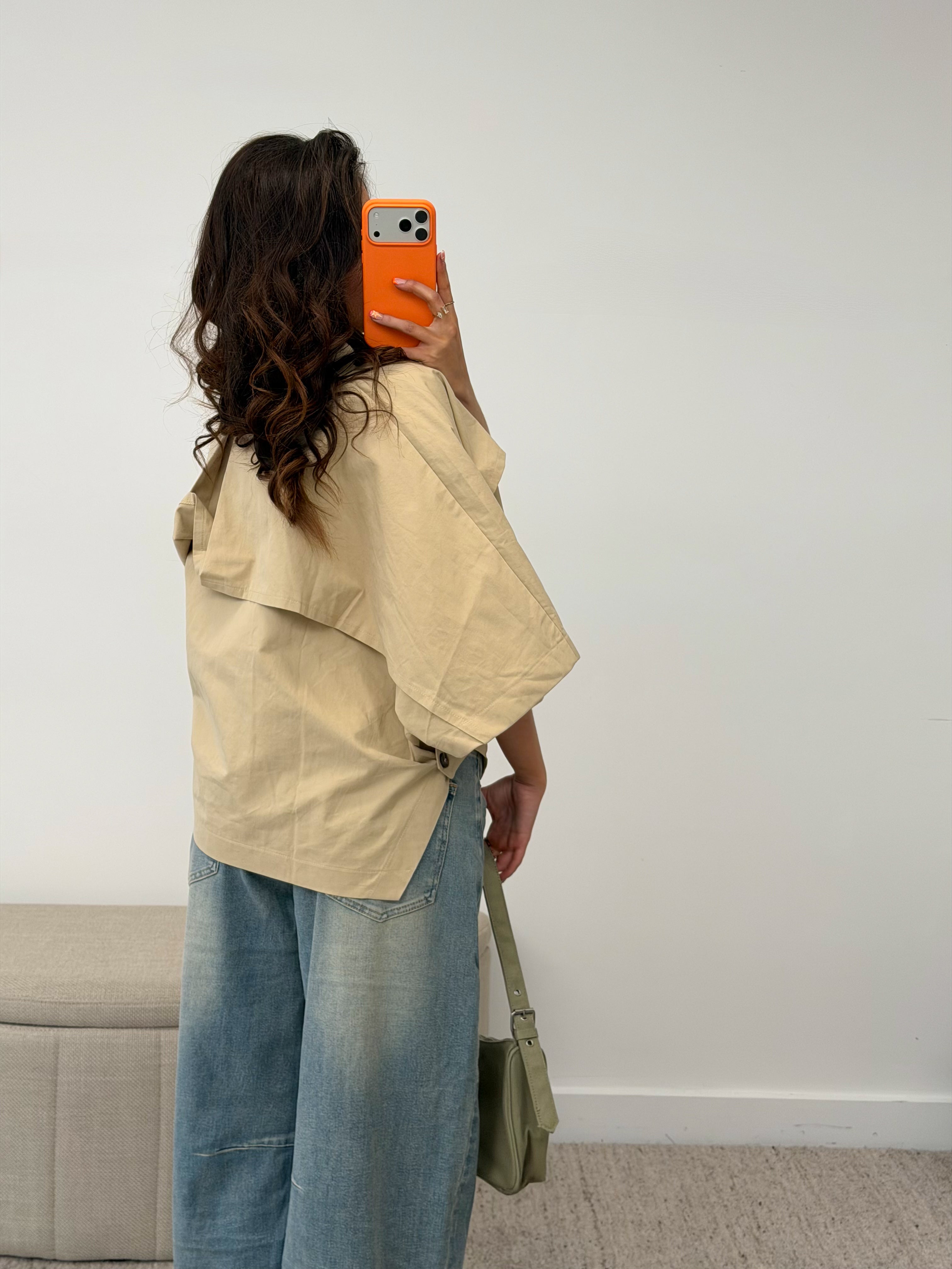 CROPPED TRENCH COAT BEIGE