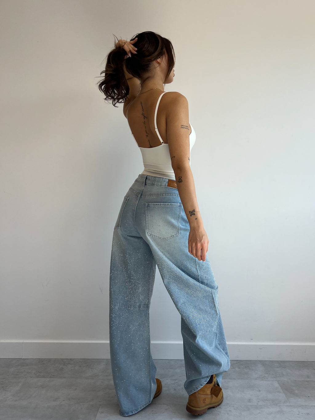 BAGGY BLUE RHINESTONE DENIM