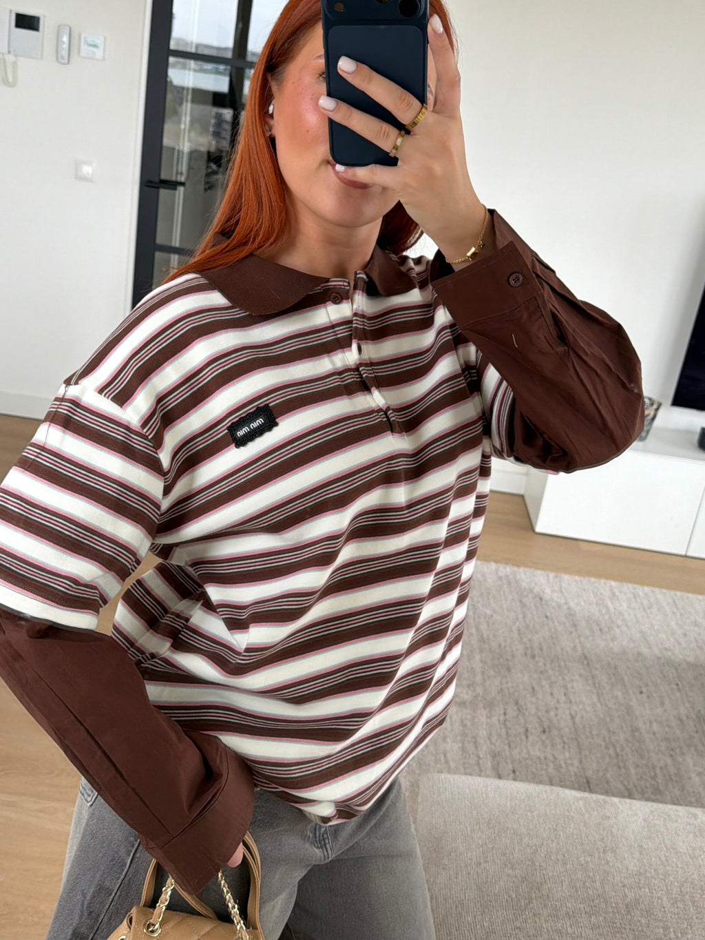 MIMI INSPIRED SHIRT LONGSLEEVE BROWN