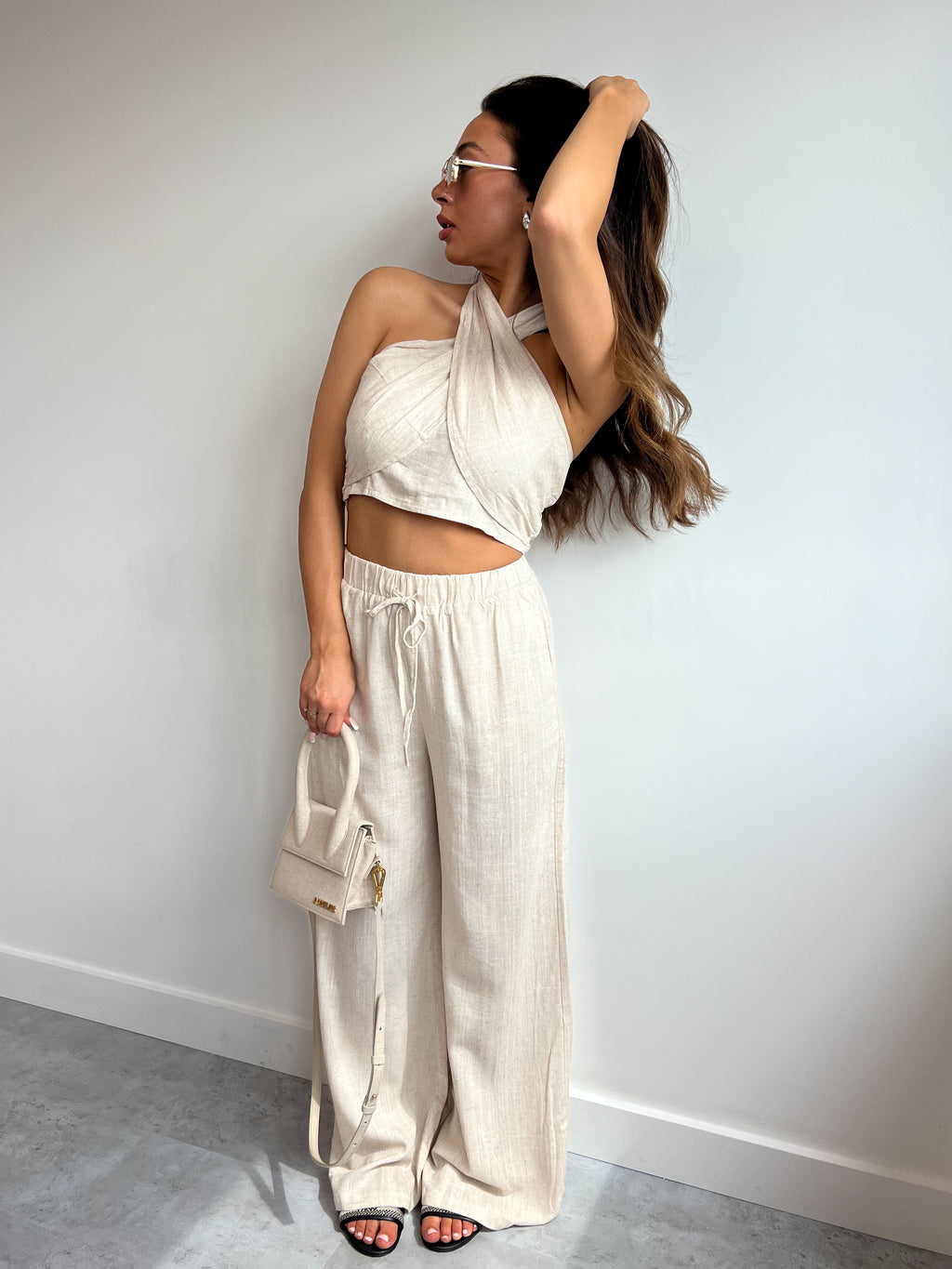 LIMITED EDITION WRAP LINEN TWO PIECE BEIGE