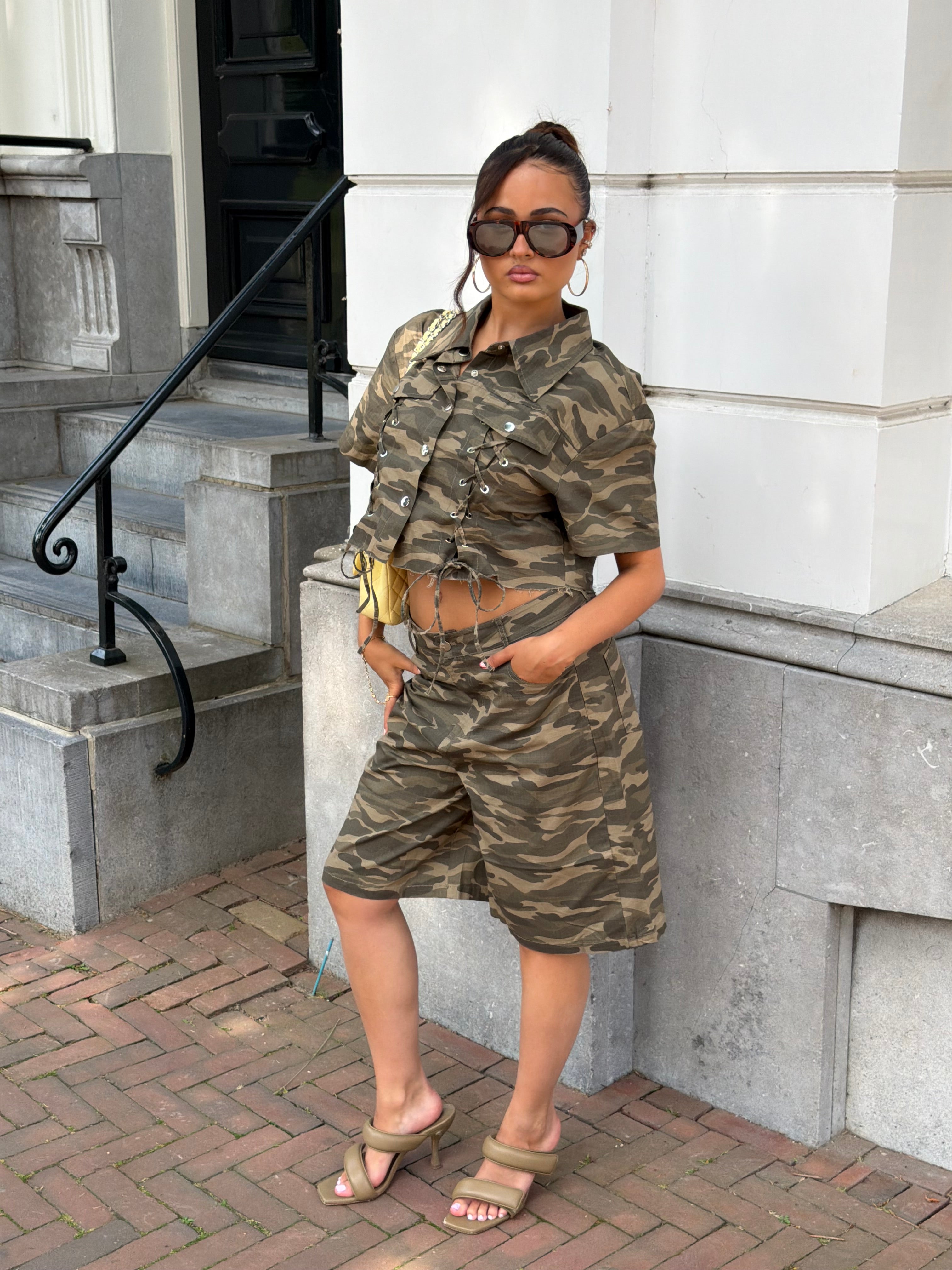 KELLY TIE UP TOP CAMO