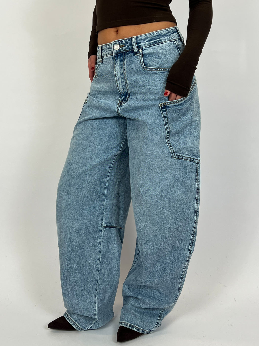 BALLOON FIT STRETCH CARGO BLUE