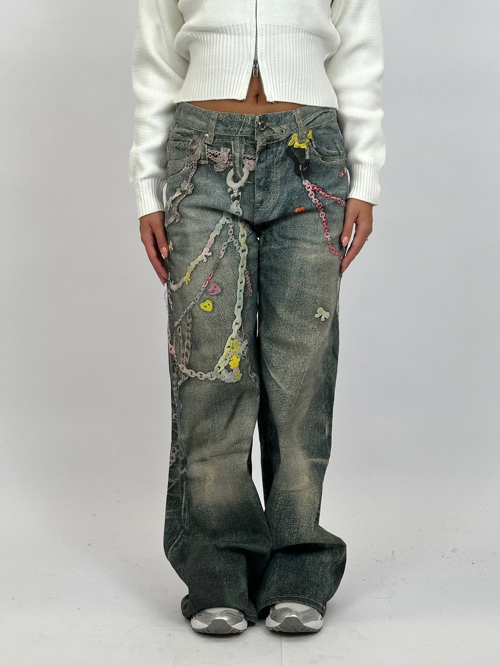 SPECIAL EDITION STRETCH CHAIN JEANS PINK PRE ORDER