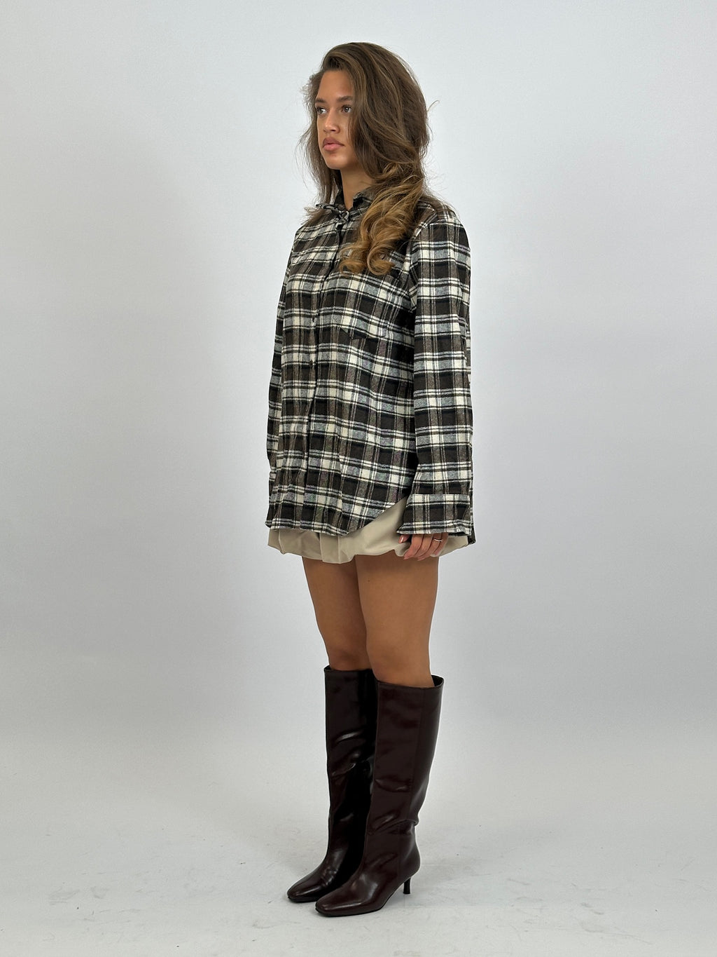 SOFT CHECK SHIRT BROWN