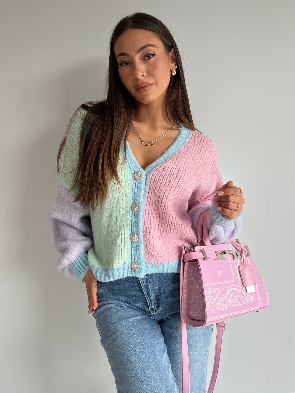 MULTI COLOUR CARDIGAN PASTEL