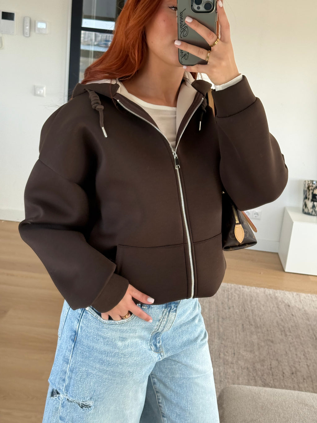 SCUBA ZIP UP CHOCO