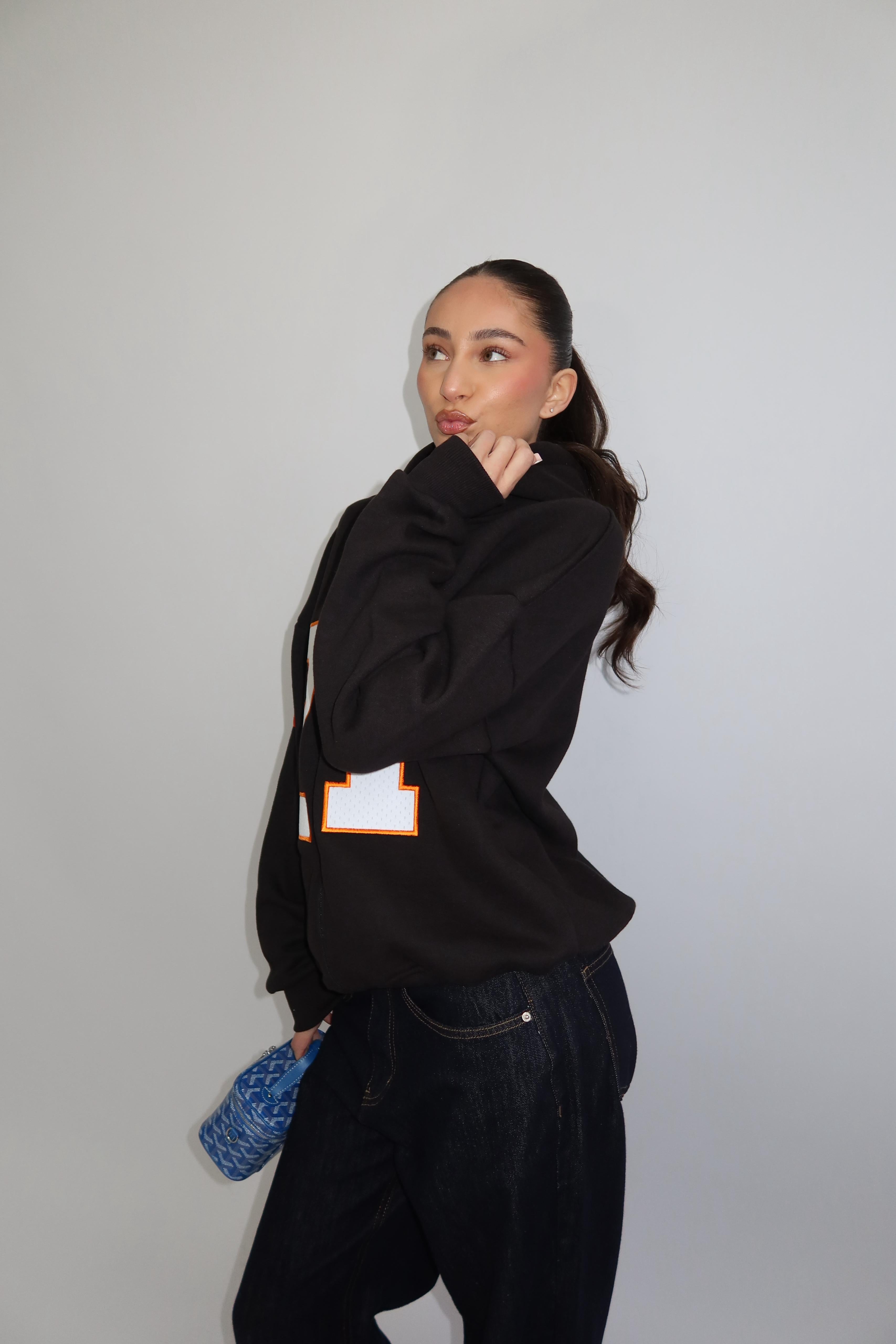 BASEBALL ZIP VEST BLACK/ORANGE