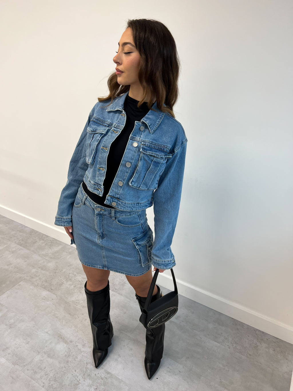 CARGO DENIM JACKET BLUE