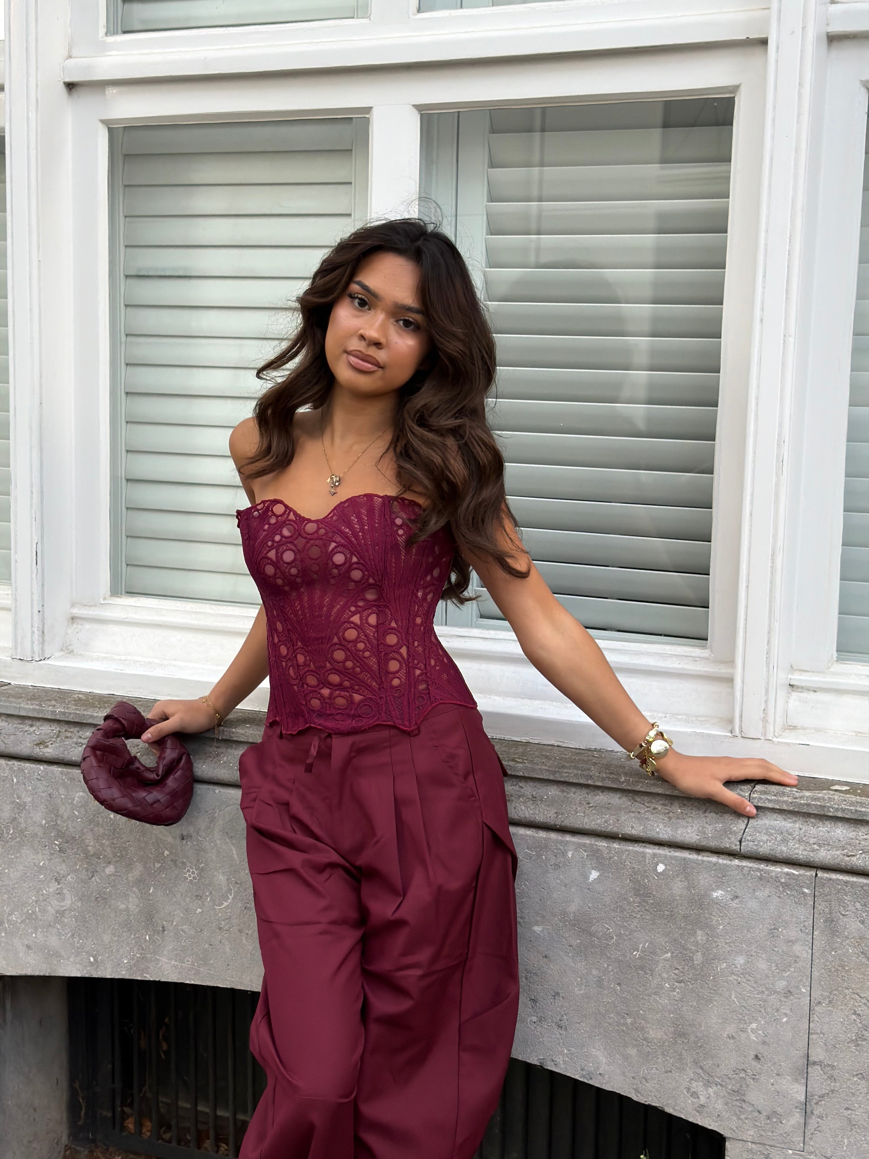 LACE CORSET BORDEAUX