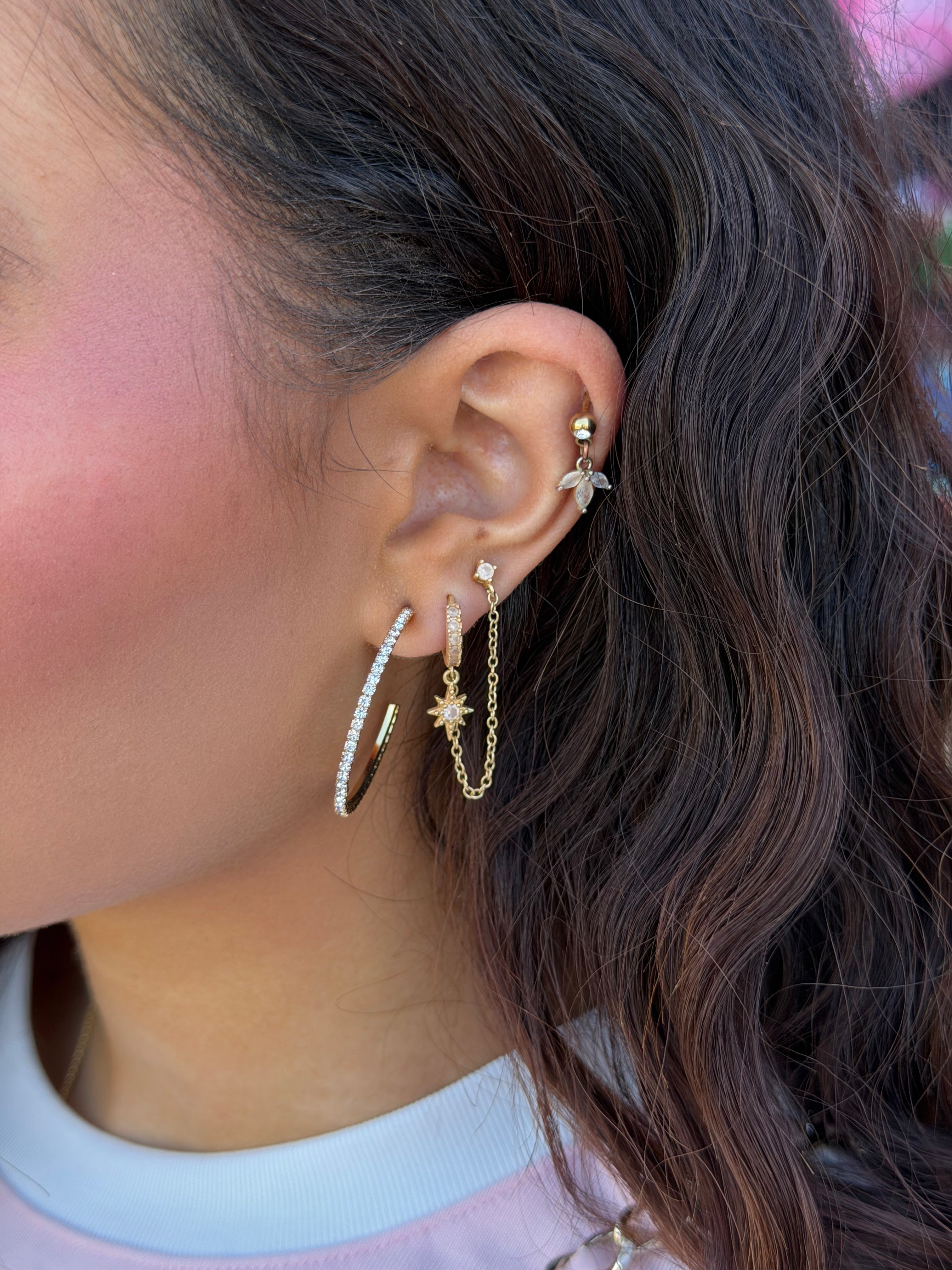 GOLD STRASS HOOPS SMALL