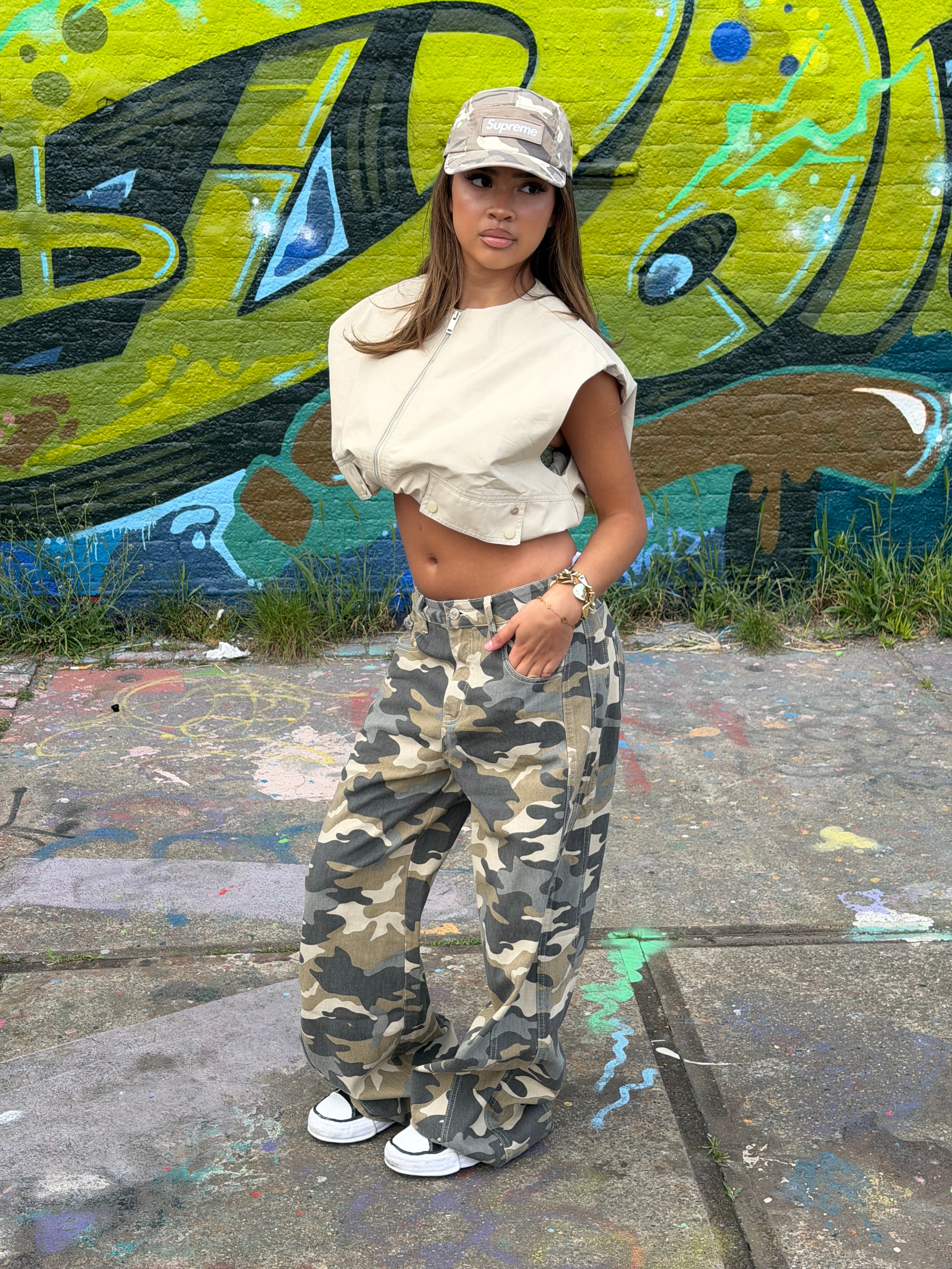 GIGI GREYISH CAMO PANTS