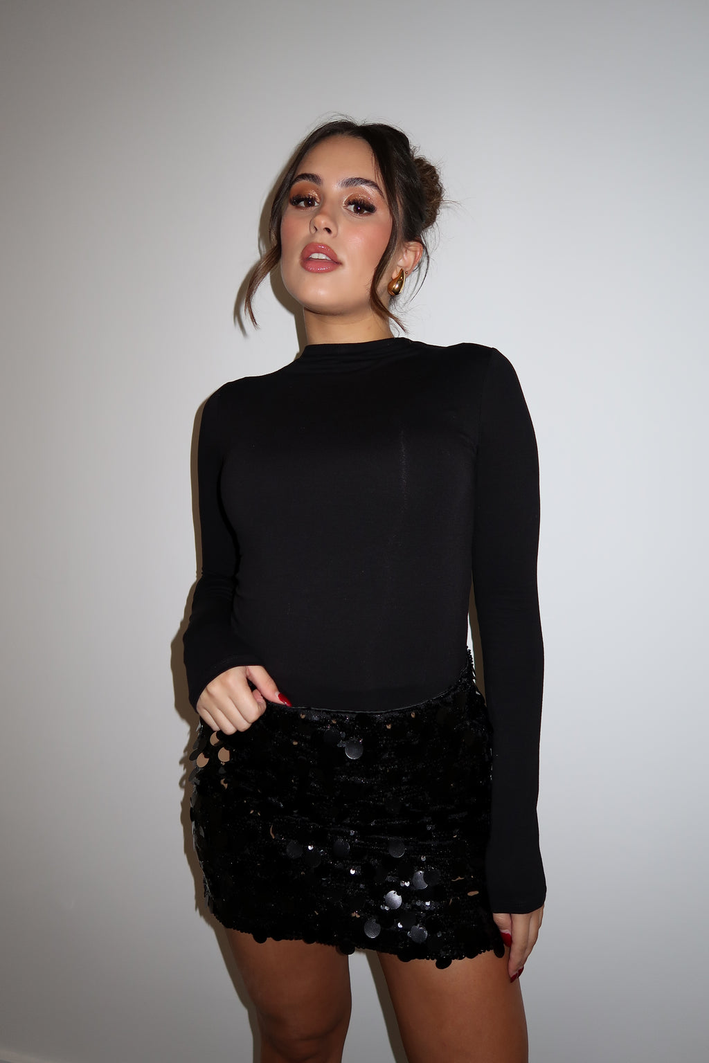 LOLITA SEQUIN SKIRT BLACK