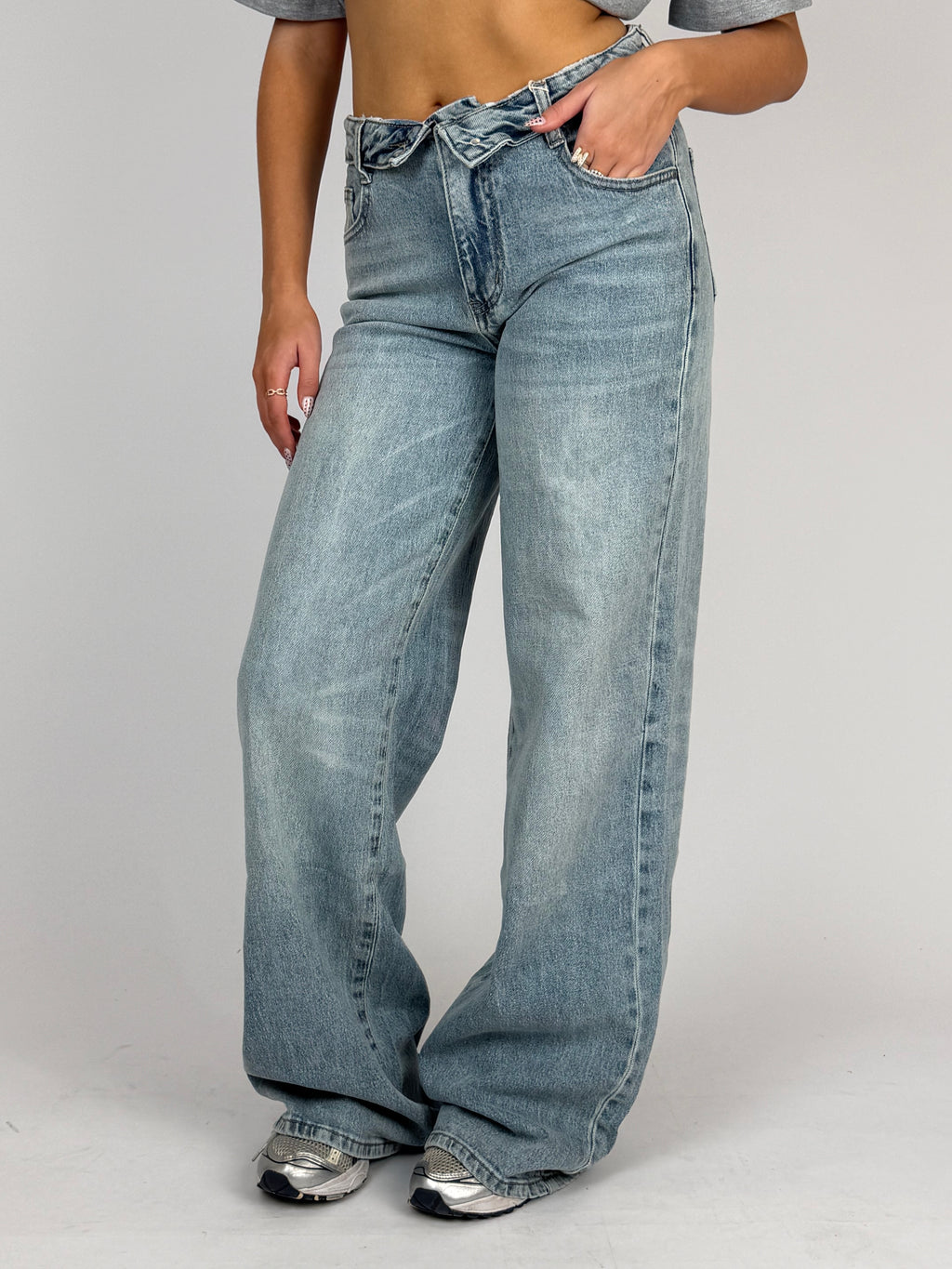 FOLDED WAIST STRETCH JEANS VINTAGE