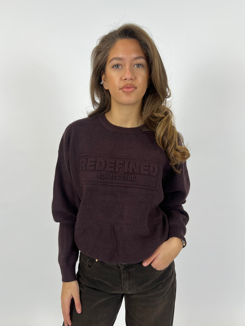 REDEFINED RIBBED KNIT DEEP BROWN