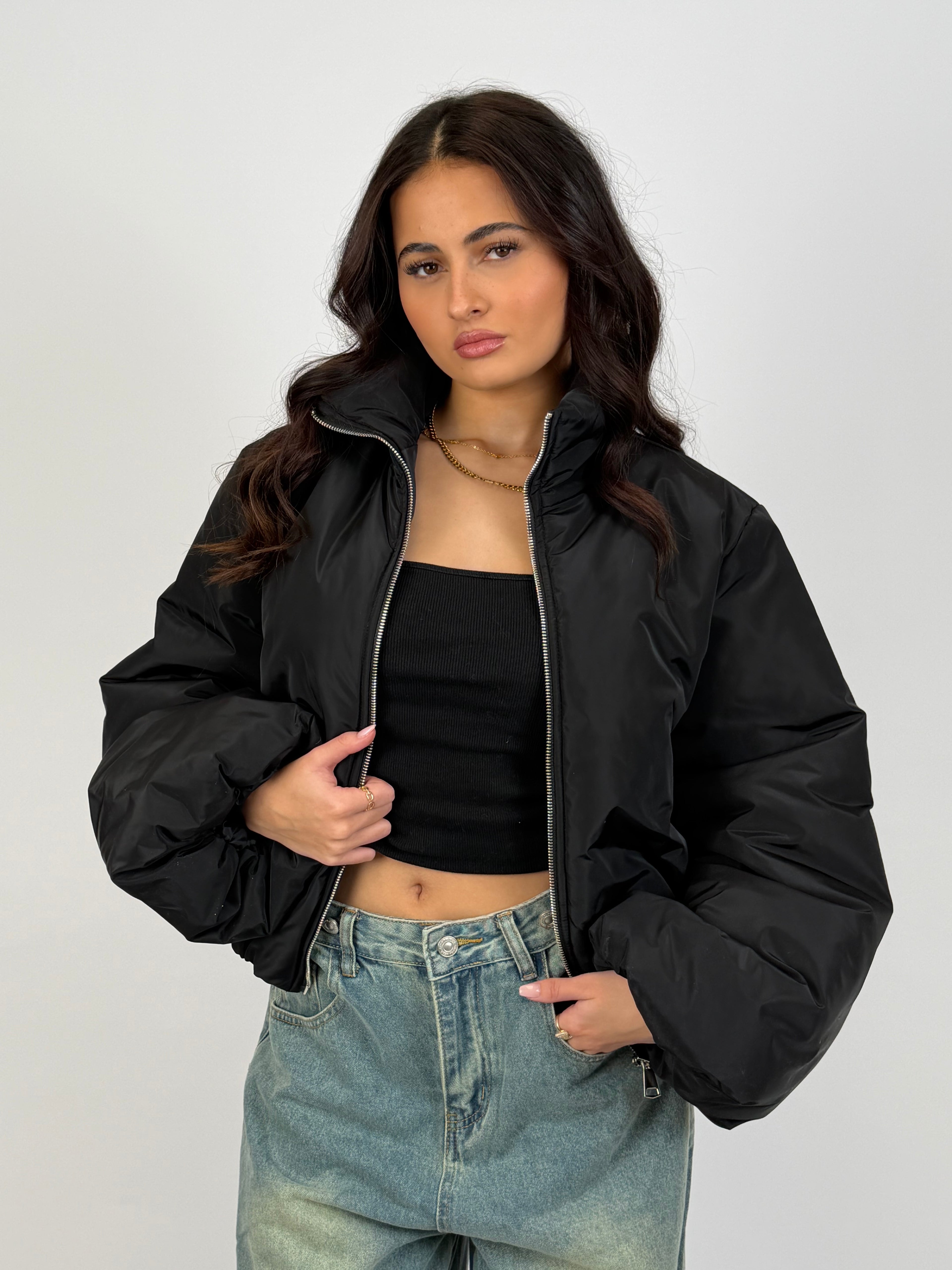 PUFFY BOMBER COAT BLACK