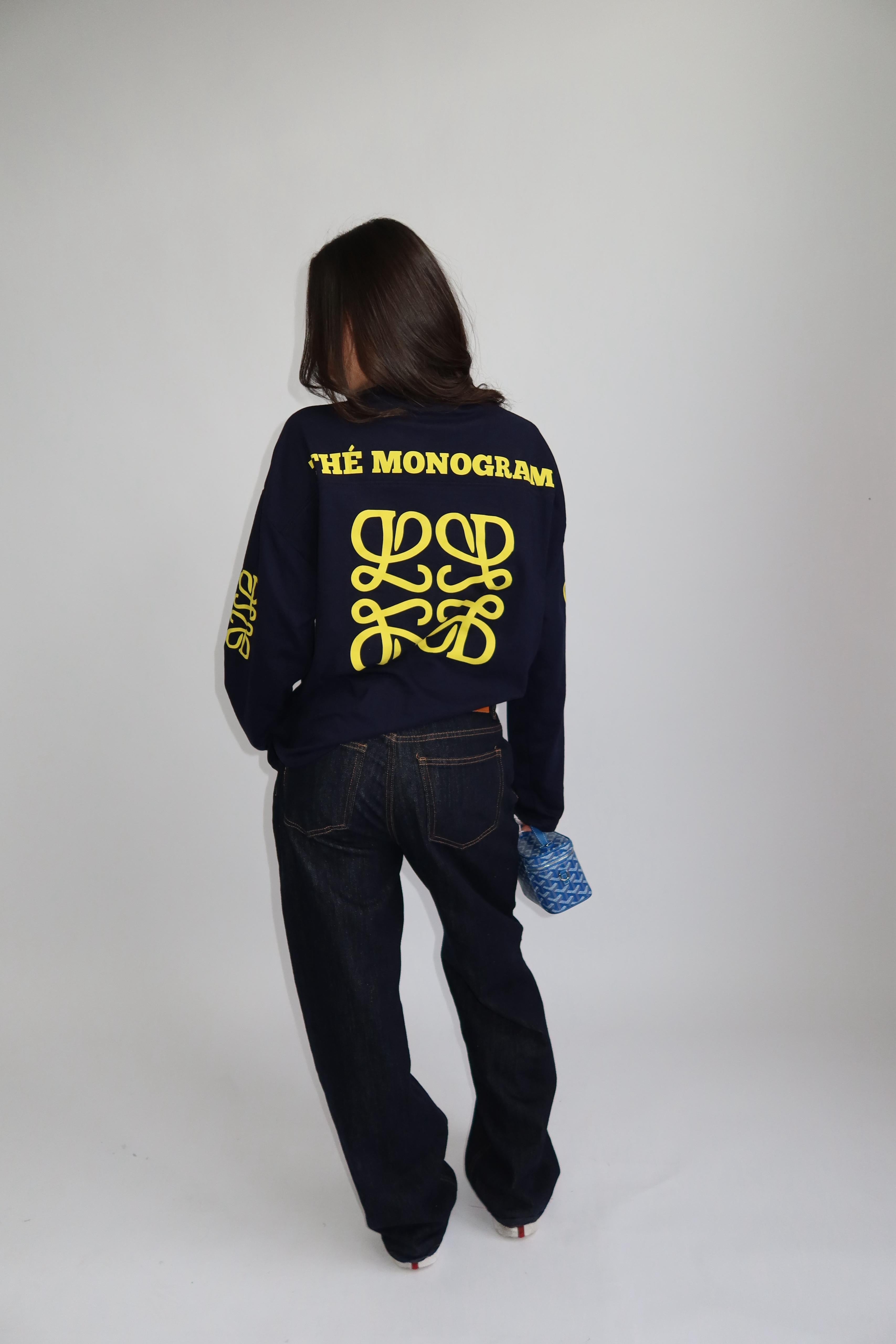 MONOGRAM LONGSLEEVE NAVY/YELLOW