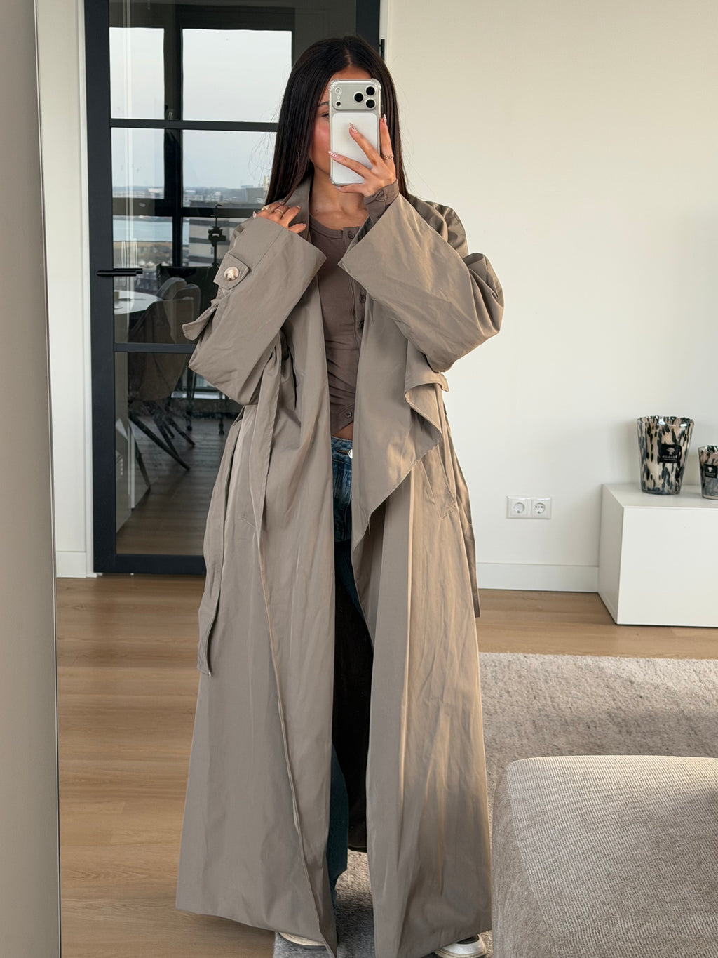 TINA TRENCH TAUPE