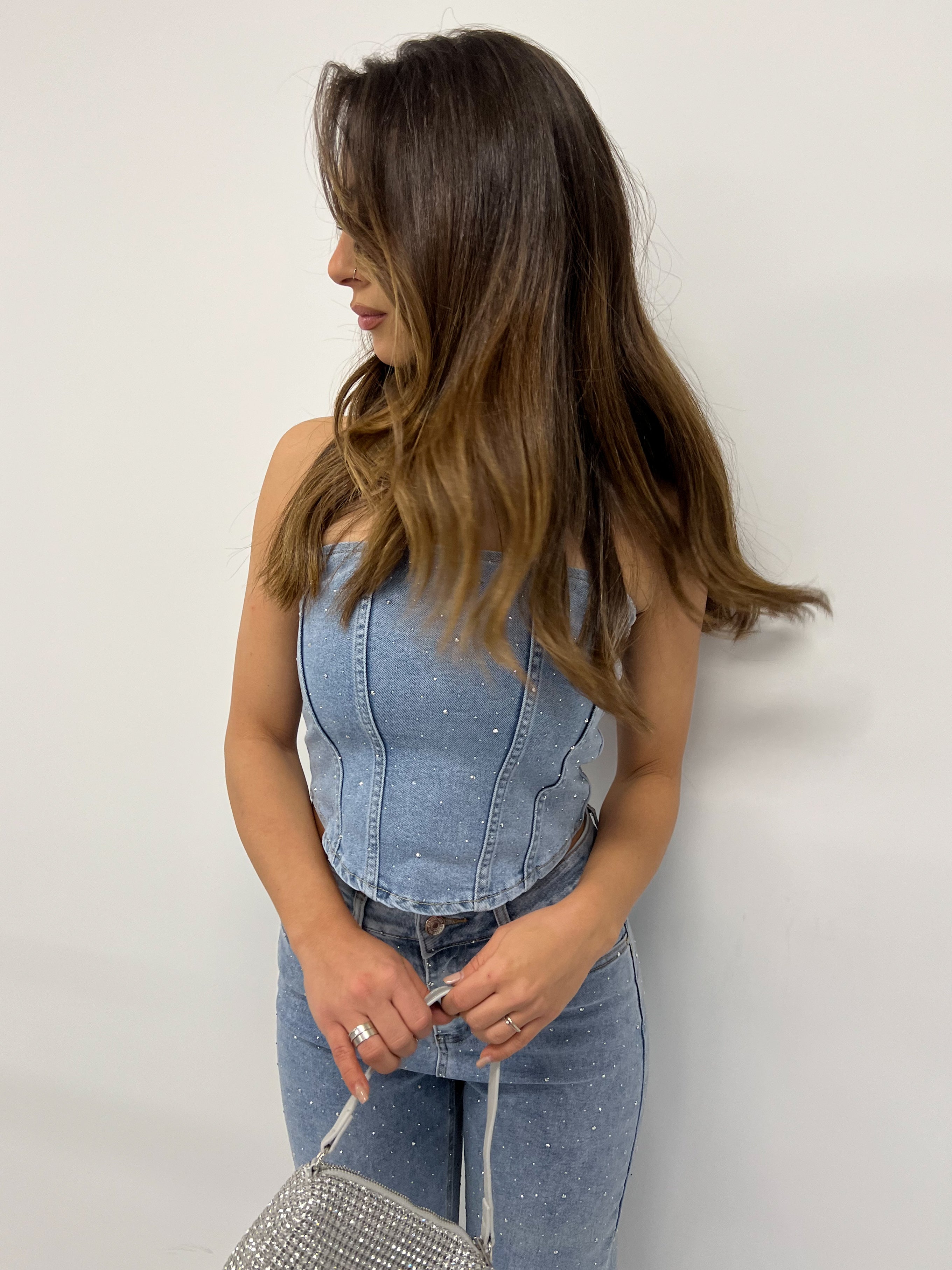 FINE RHINESTONE CORSET