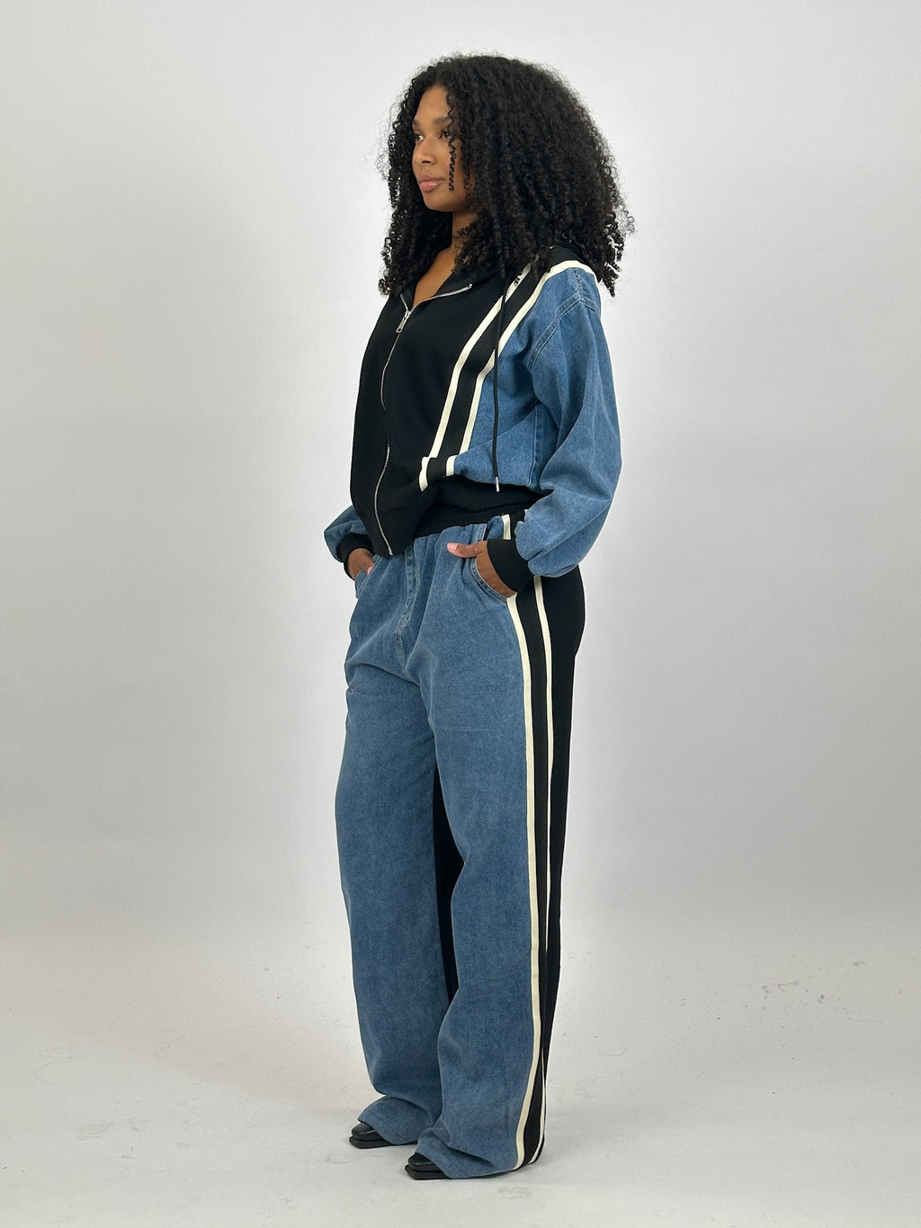 DENIM TRACKSUIT VEST